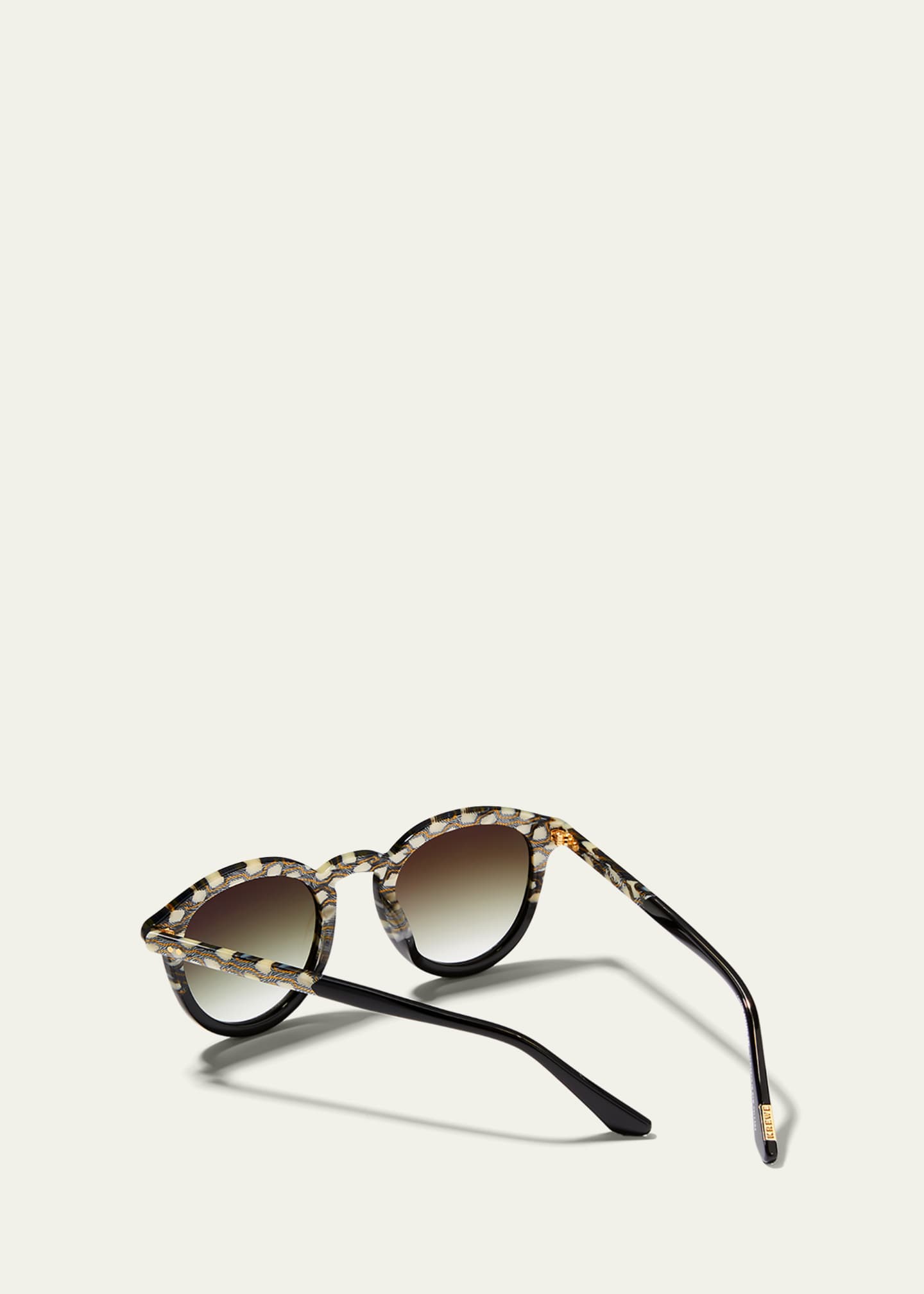 KREWE Collins Round Patterned Acetate Sunglasses Bergdorf Goodman