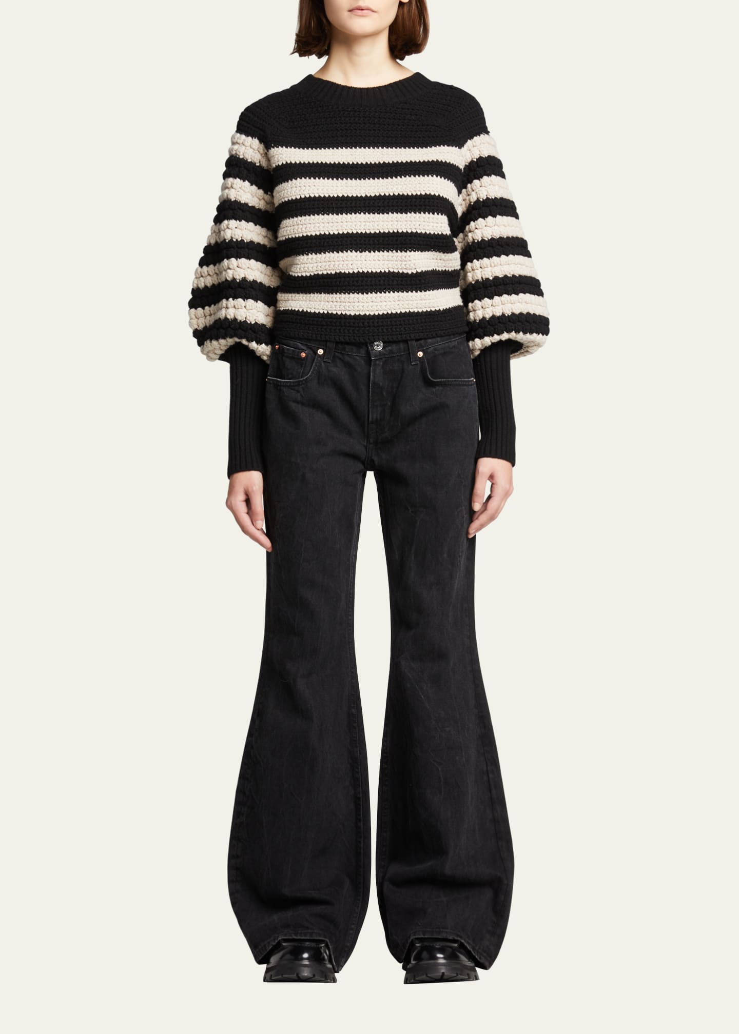 GRLFRND Stella LowRise Ultra Flare Jeans Bergdorf Goodman