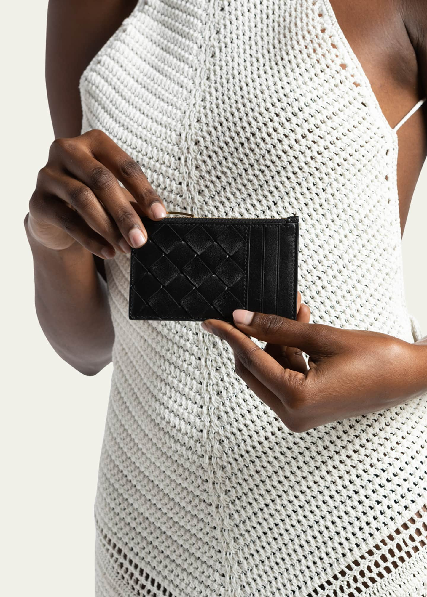 Bottega Veneta Leather Zipped Card Holder