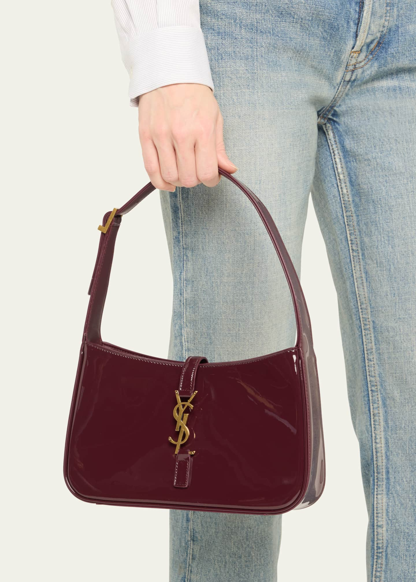 Saint Laurent Le 5 A 7 YSL Shoulder Bag in Patent Leather - Bergdorf ...