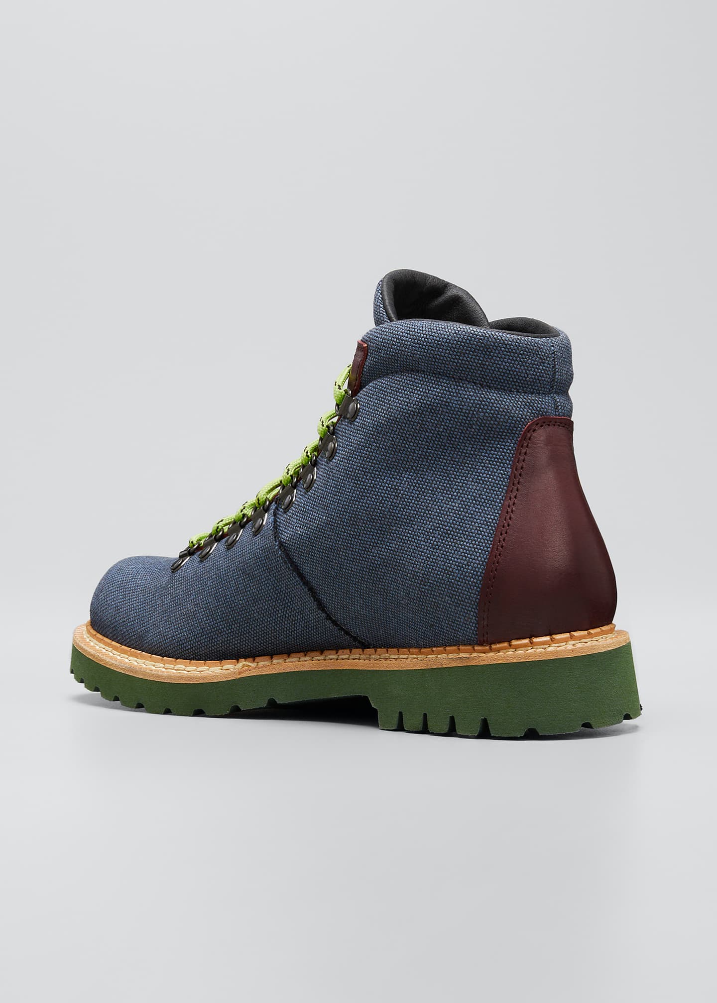 Montelliana 1965 Men's Colorblock Waxed Canvas Hiking Boots Bergdorf