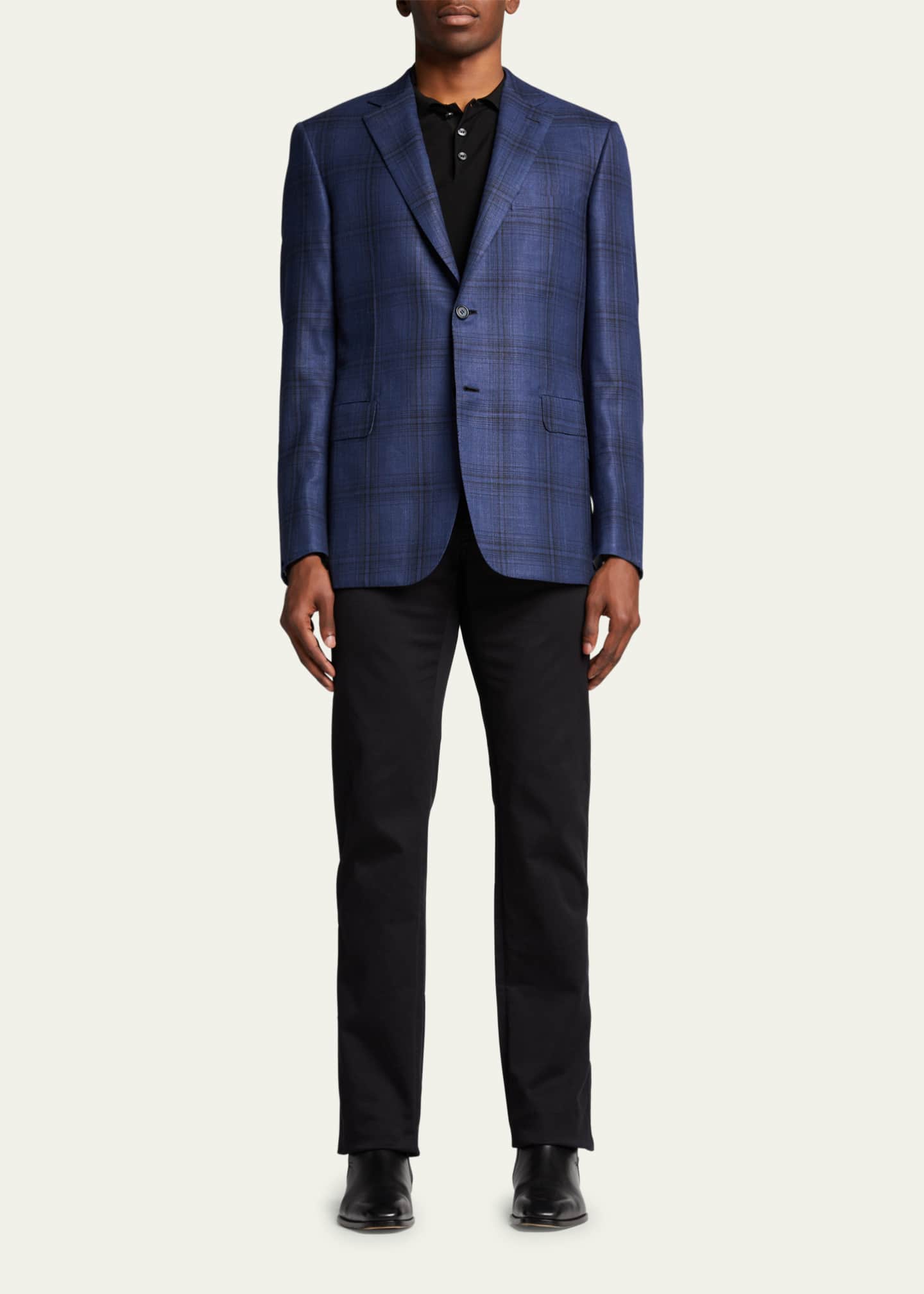 Brioni Men's Plaid Wool Sport Jacket Image 2 of 5