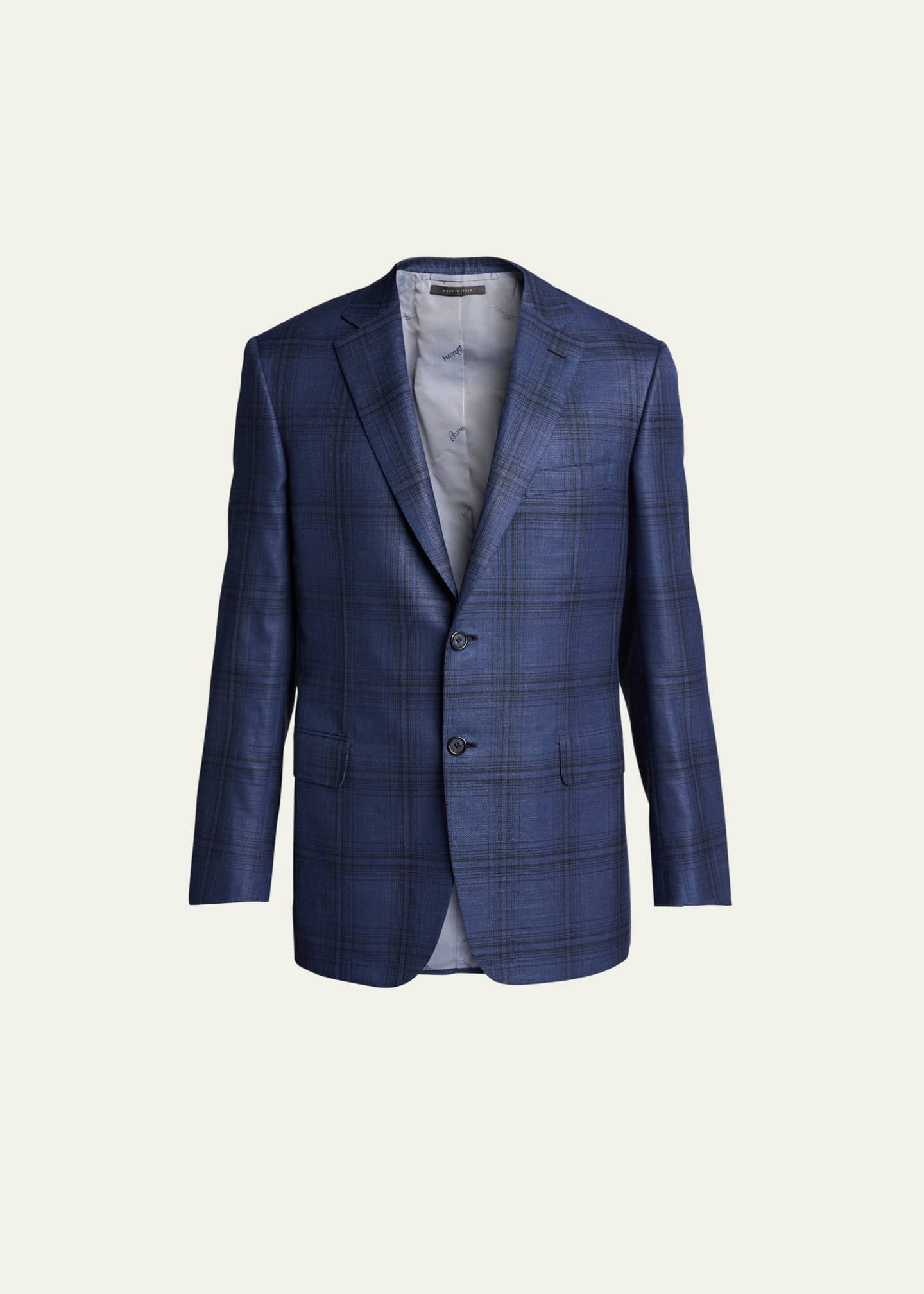Brioni Men's Plaid Wool Sport Jacket - Bergdorf Goodman