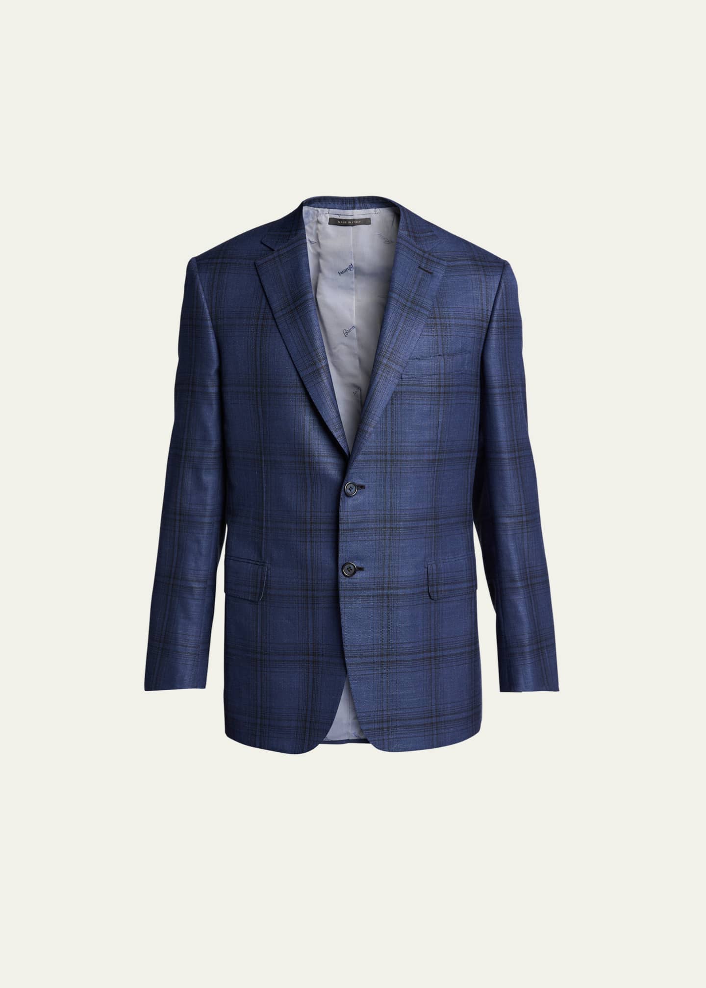 Brioni Men s Plaid Wool Sport Jacket Bergdorf Goodman