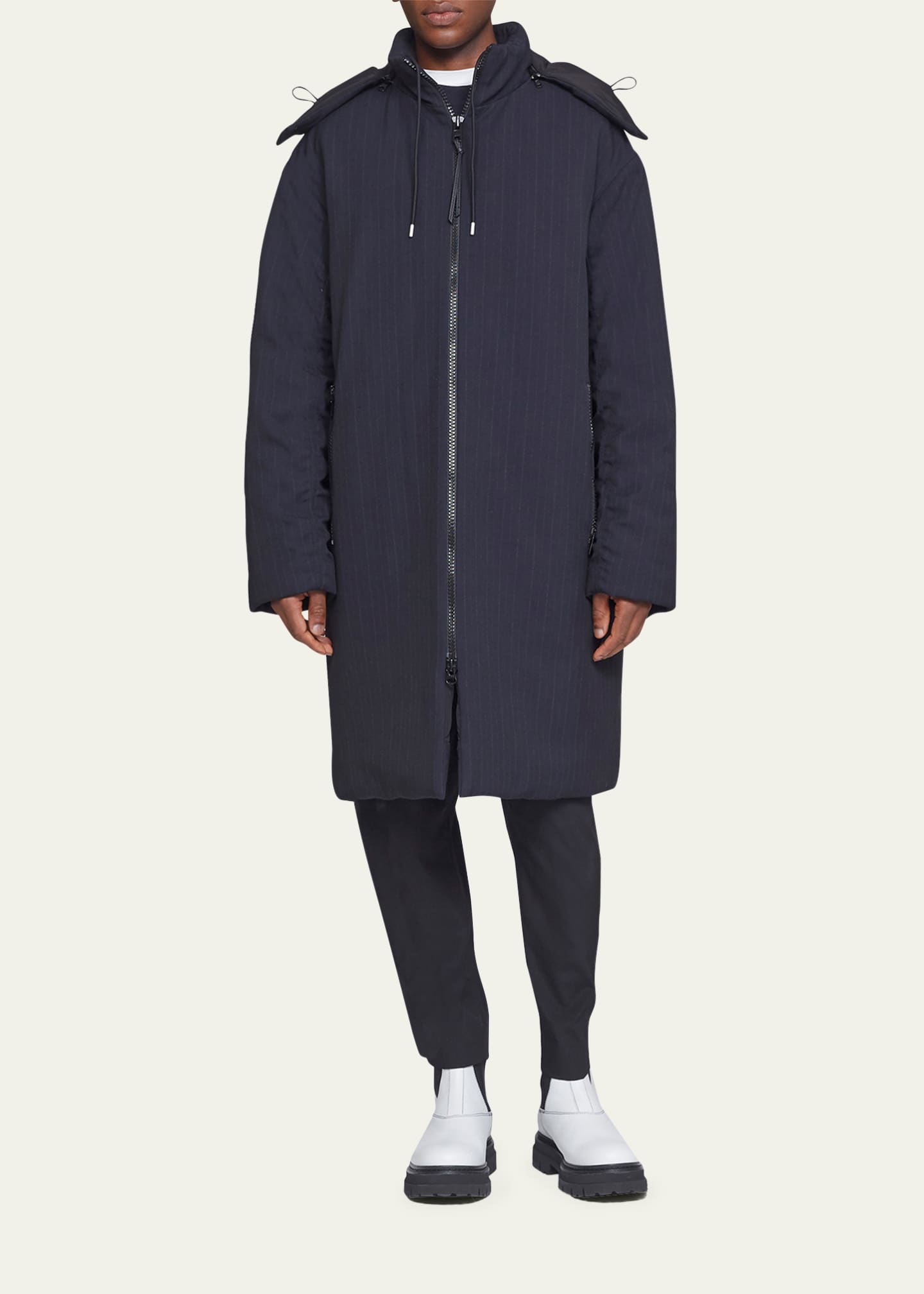 3.1 Phillip Lim Men's Puffer Parka w/ Detachable Hood Image 2 of 5