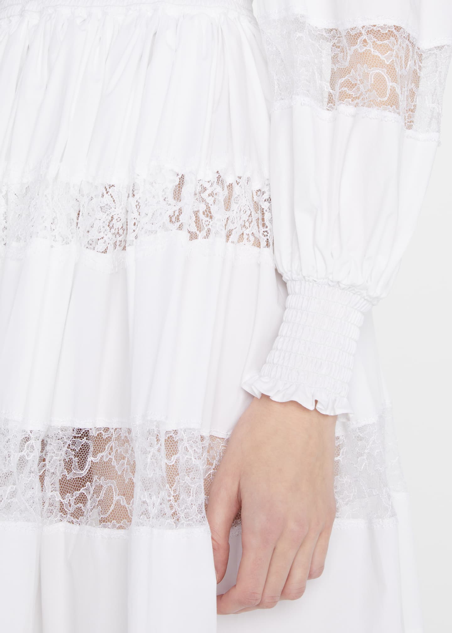 panel fit and flare dress Elegant Lime & White Lace Panel Fit & Flare Dress main image 0
