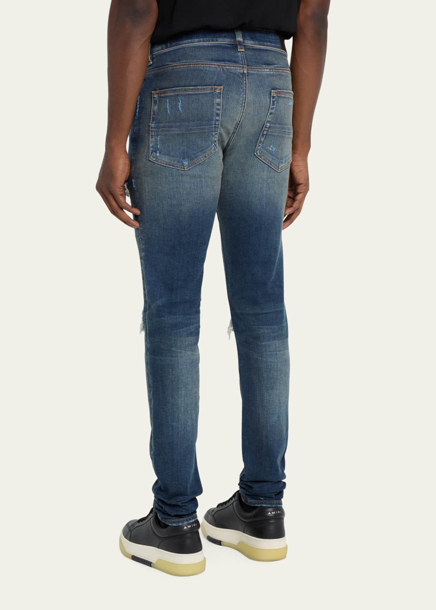 Amiri Men's MX1 Destroyed Skinny Jeans Image 3 of 5