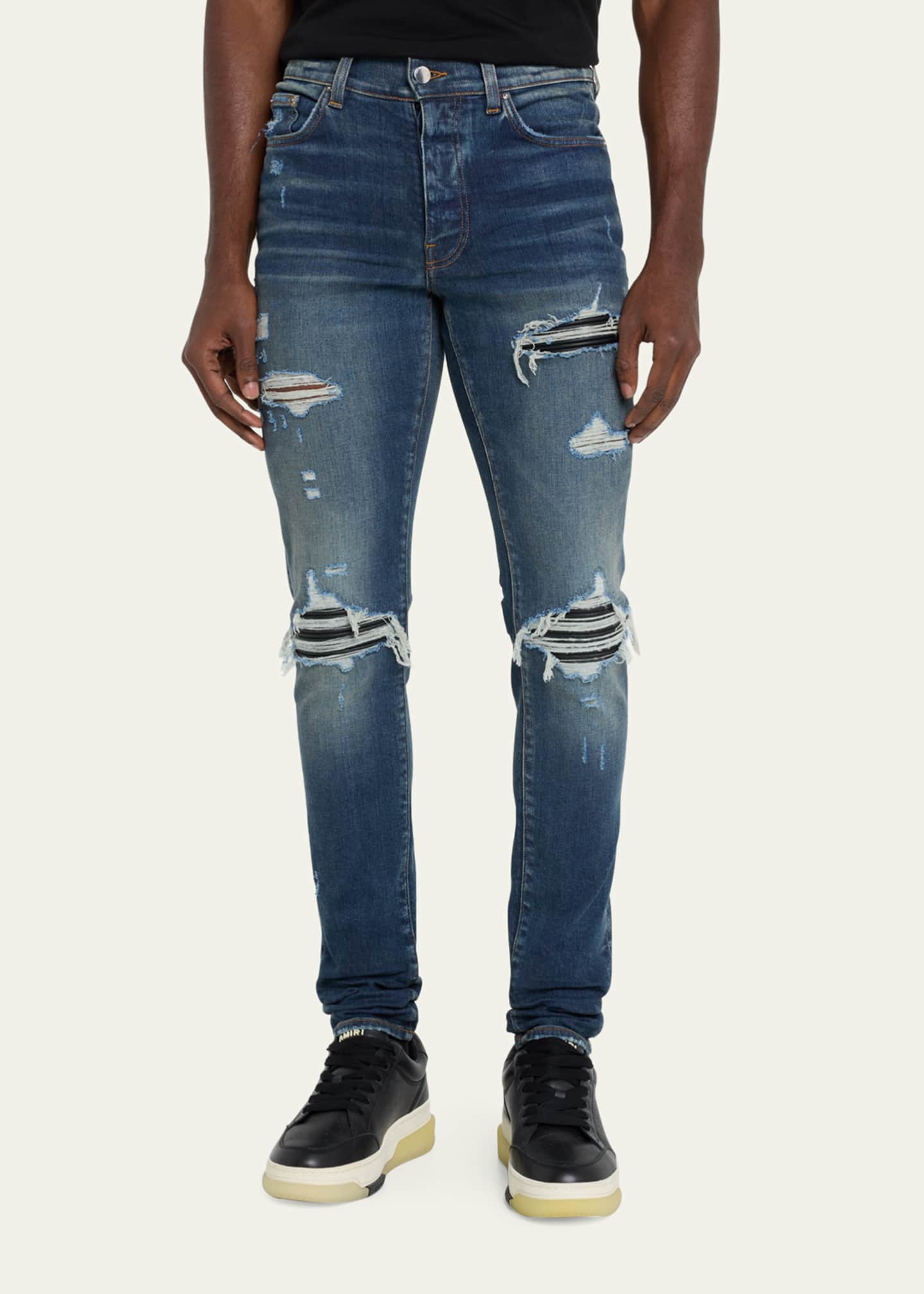 Amiri Men's MX1 Destroyed Skinny Jeans Image 4 of 5
