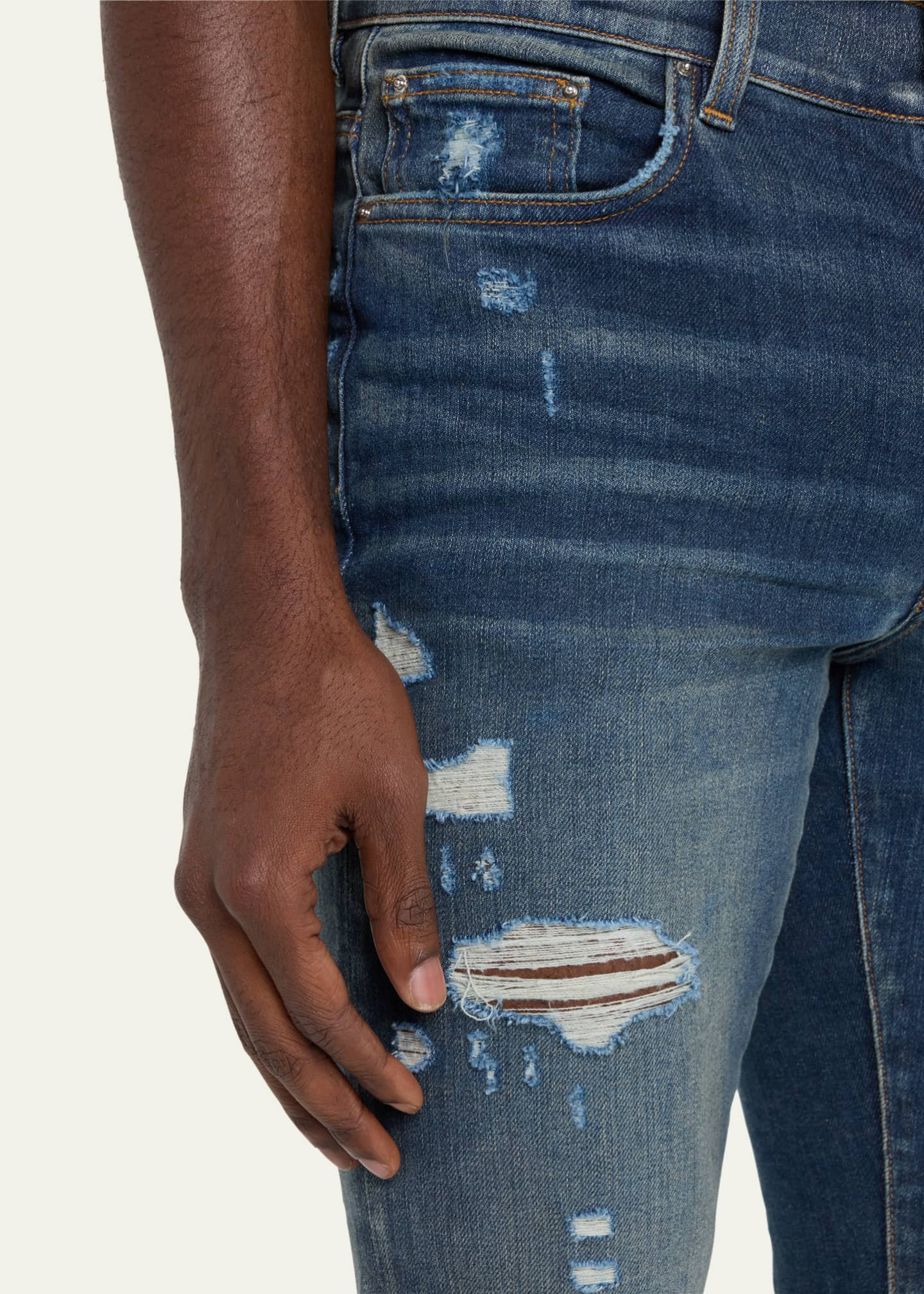 Amiri Men's MX1 Destroyed Skinny Jeans Image 5 of 5