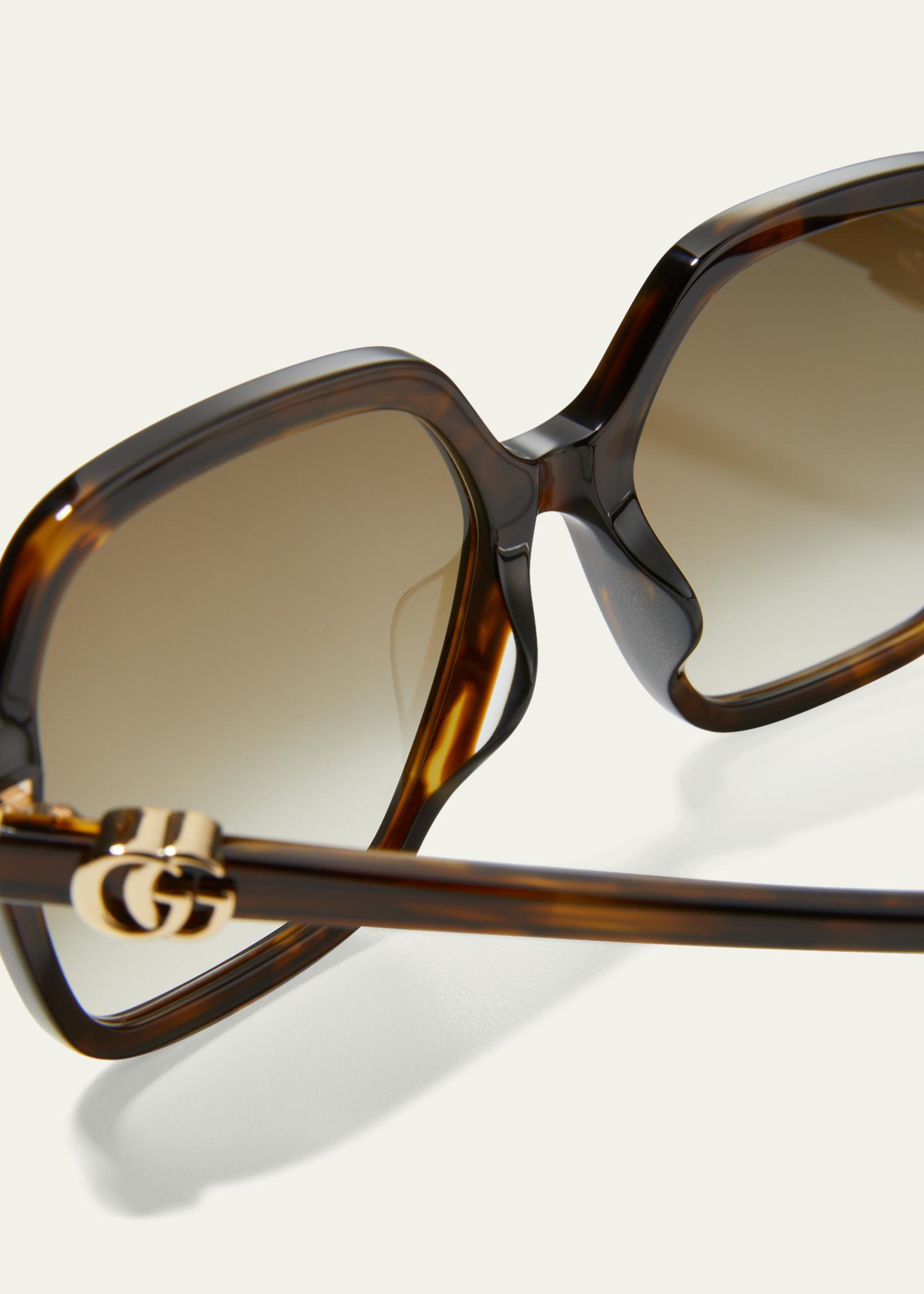Gucci Oversize Rectangle Acetate Sunglasses - Bergdorf Goodman