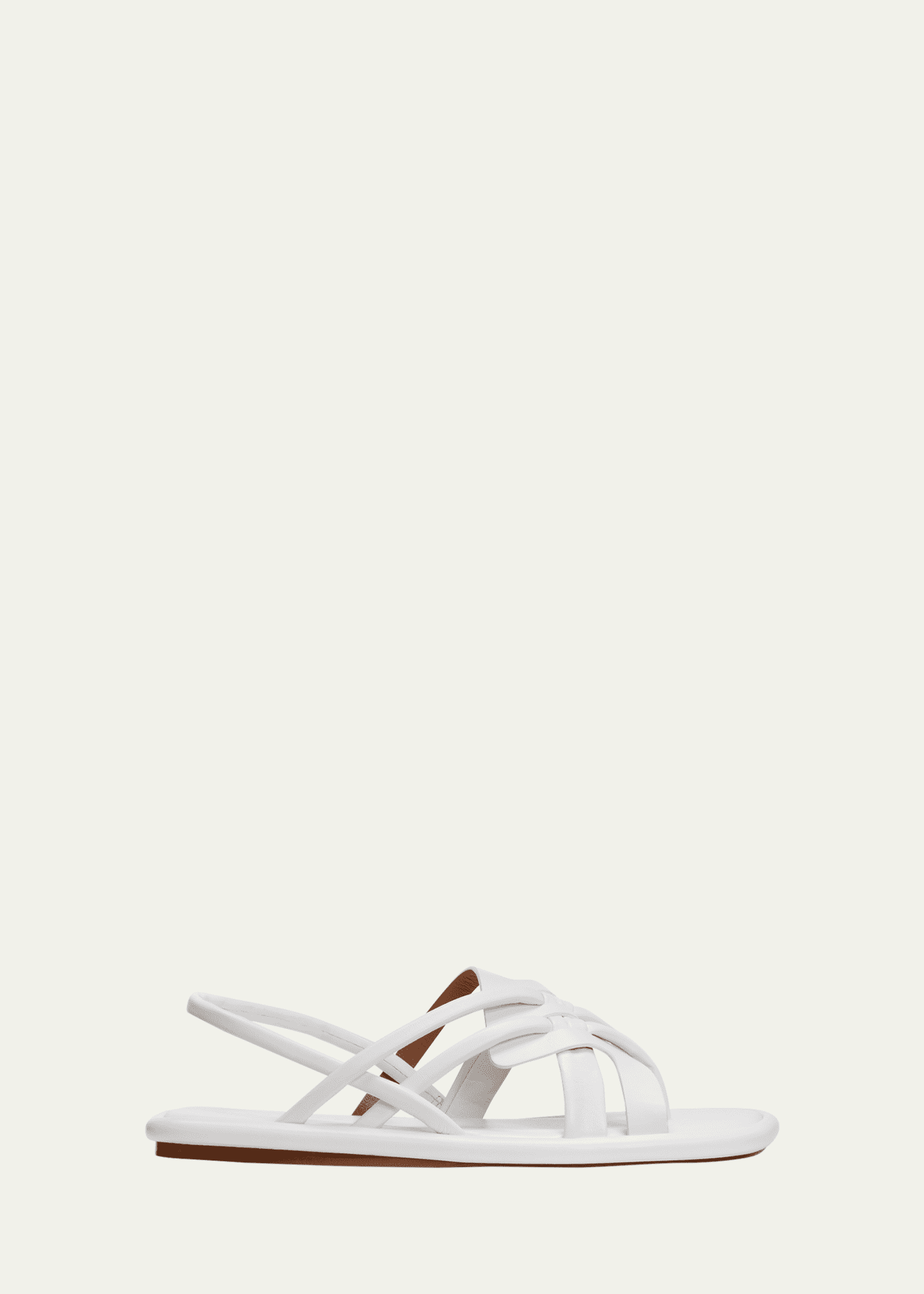 strappy flat white sandals