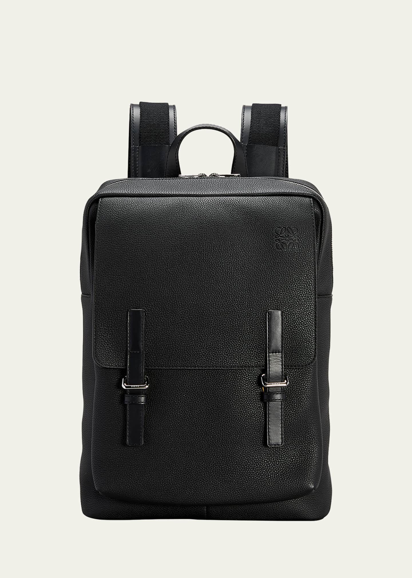 Loewe Men s Soft Grained Leather Military Backpack Bergdorf Goodman