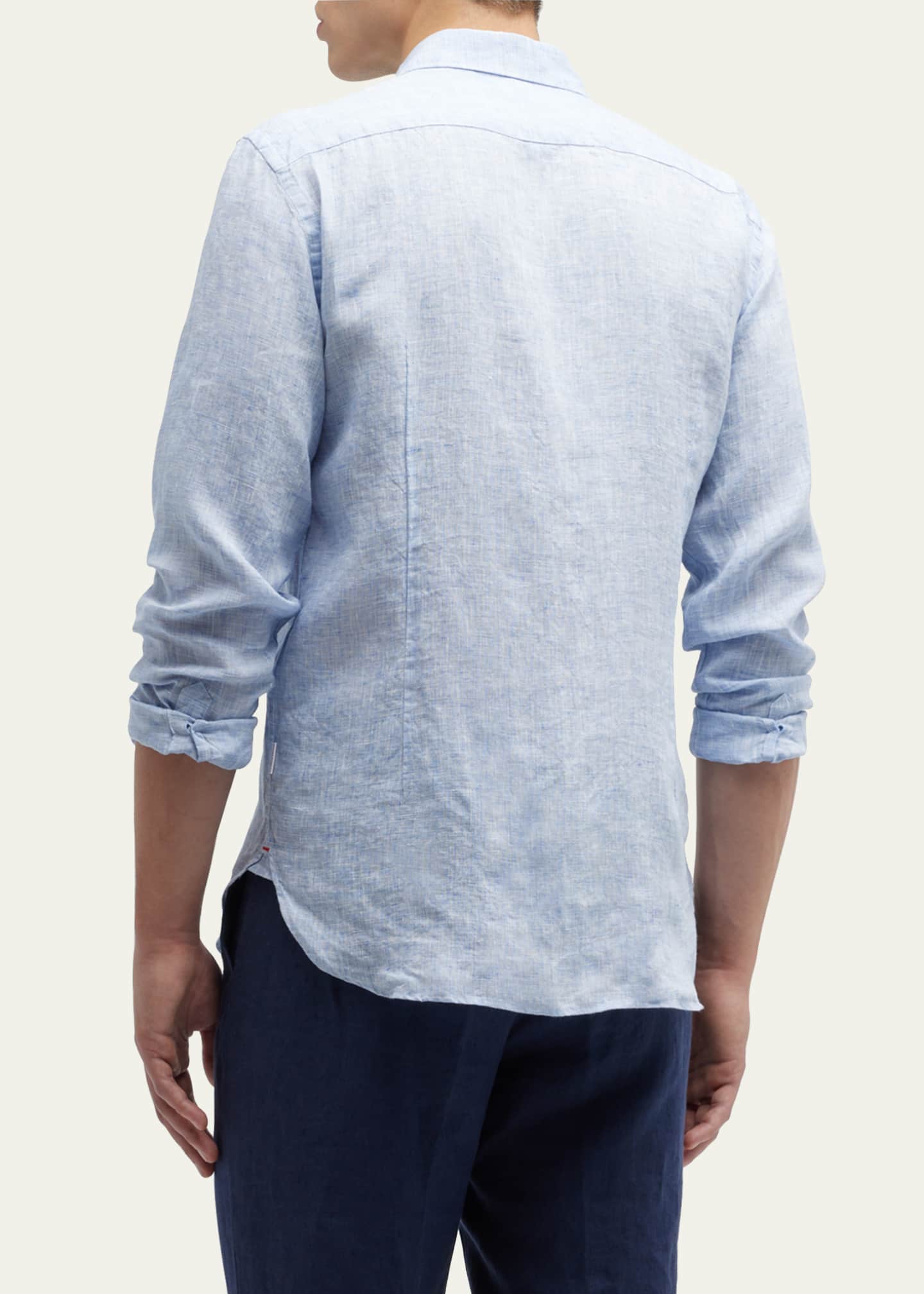 Orlebar Brown Men's Giles Linen Sport Shirt Image 3 of 5