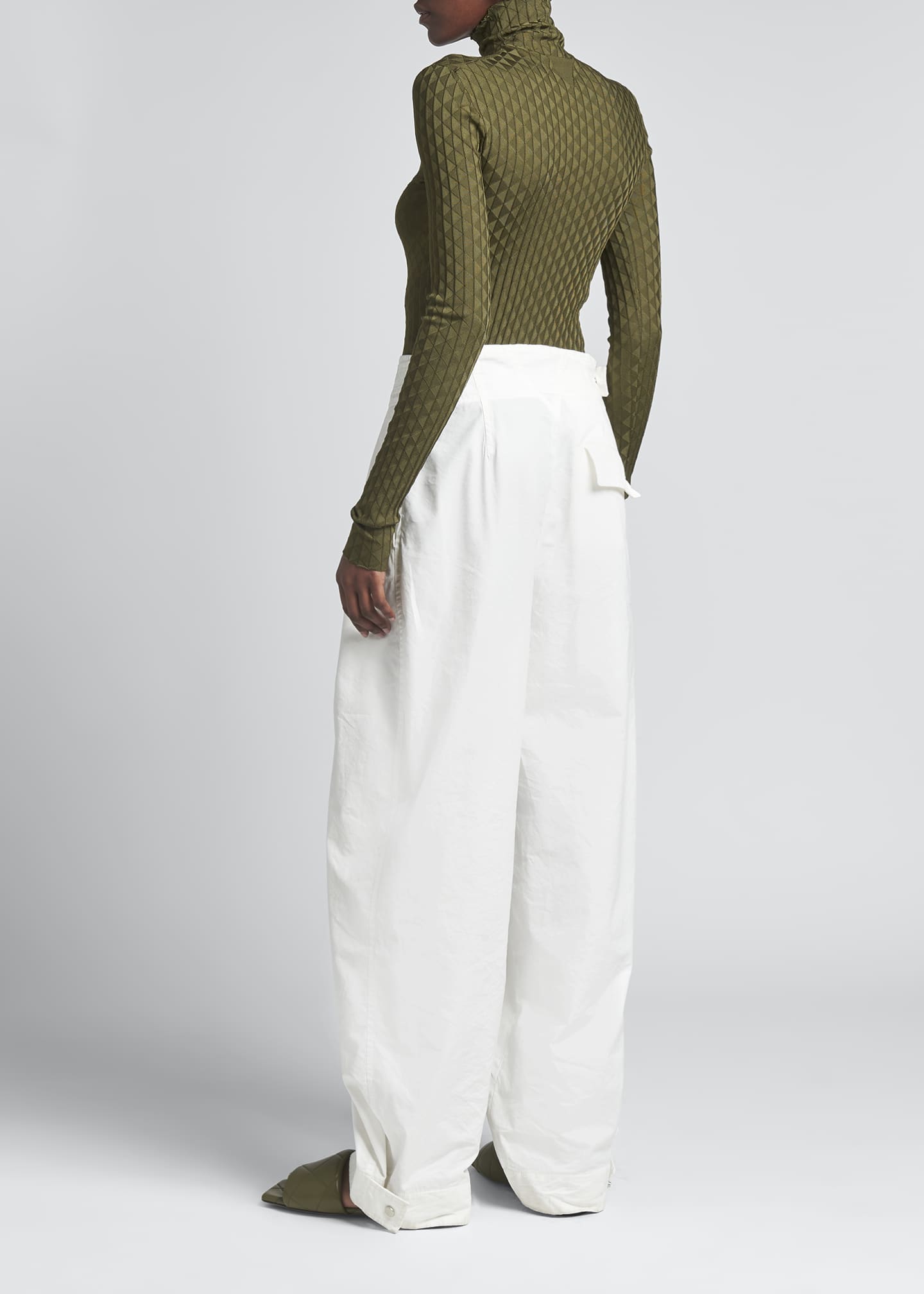 Bottega Veneta Triangle Pattern Silk-Blend Sweater - Bergdorf Goodman
