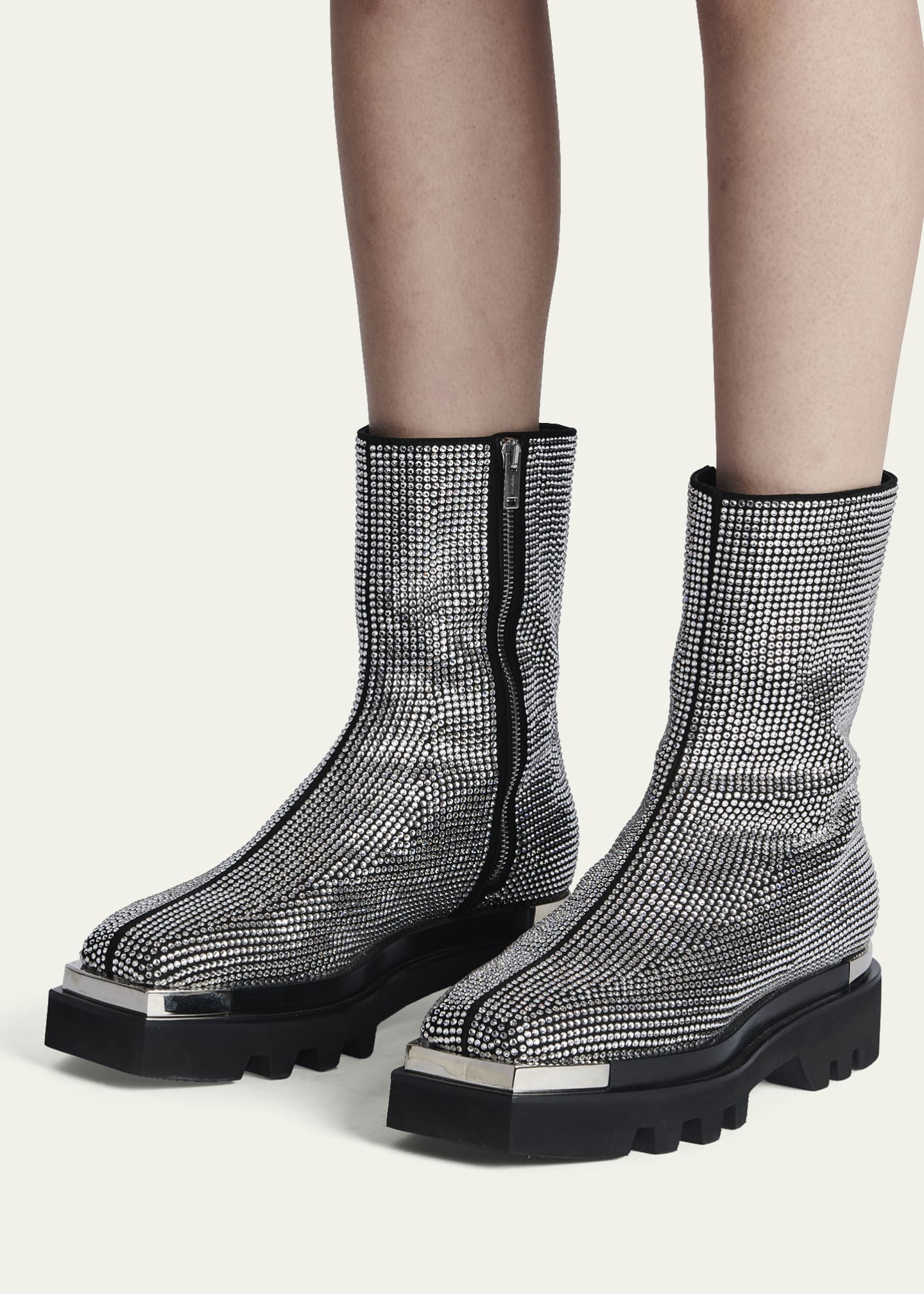 Peter Do Crystal Stud Zip Combat Boots Image 2 of 4