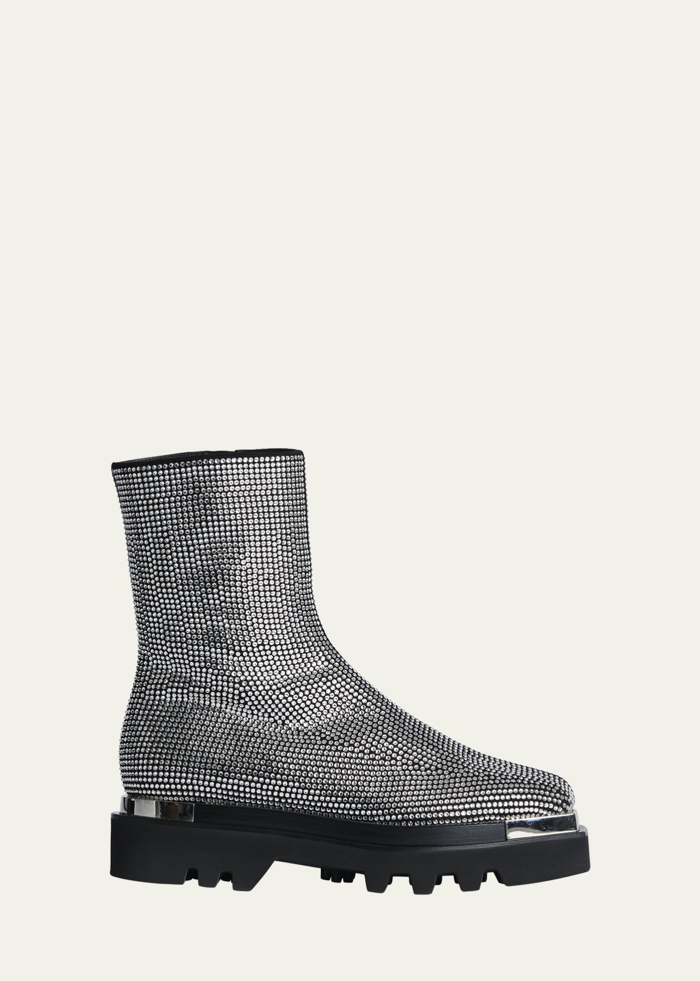 Peter Do Crystal Stud Zip Combat Boots - Bergdorf Goodman