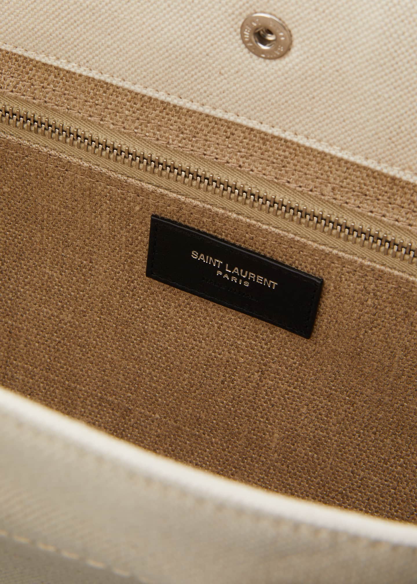 Saint Laurent Men Sand Canvas Rive Gauche Clutch main image 0
