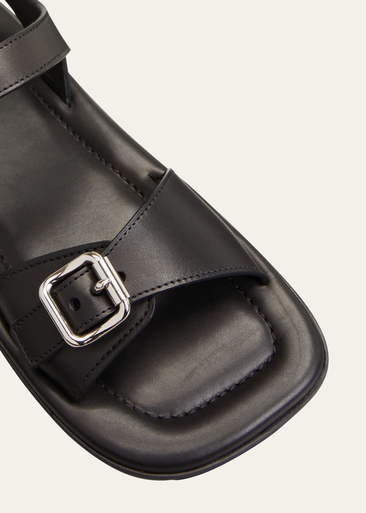 Prada Calfskin Buckle Sporty Sandals - Bergdorf Goodman