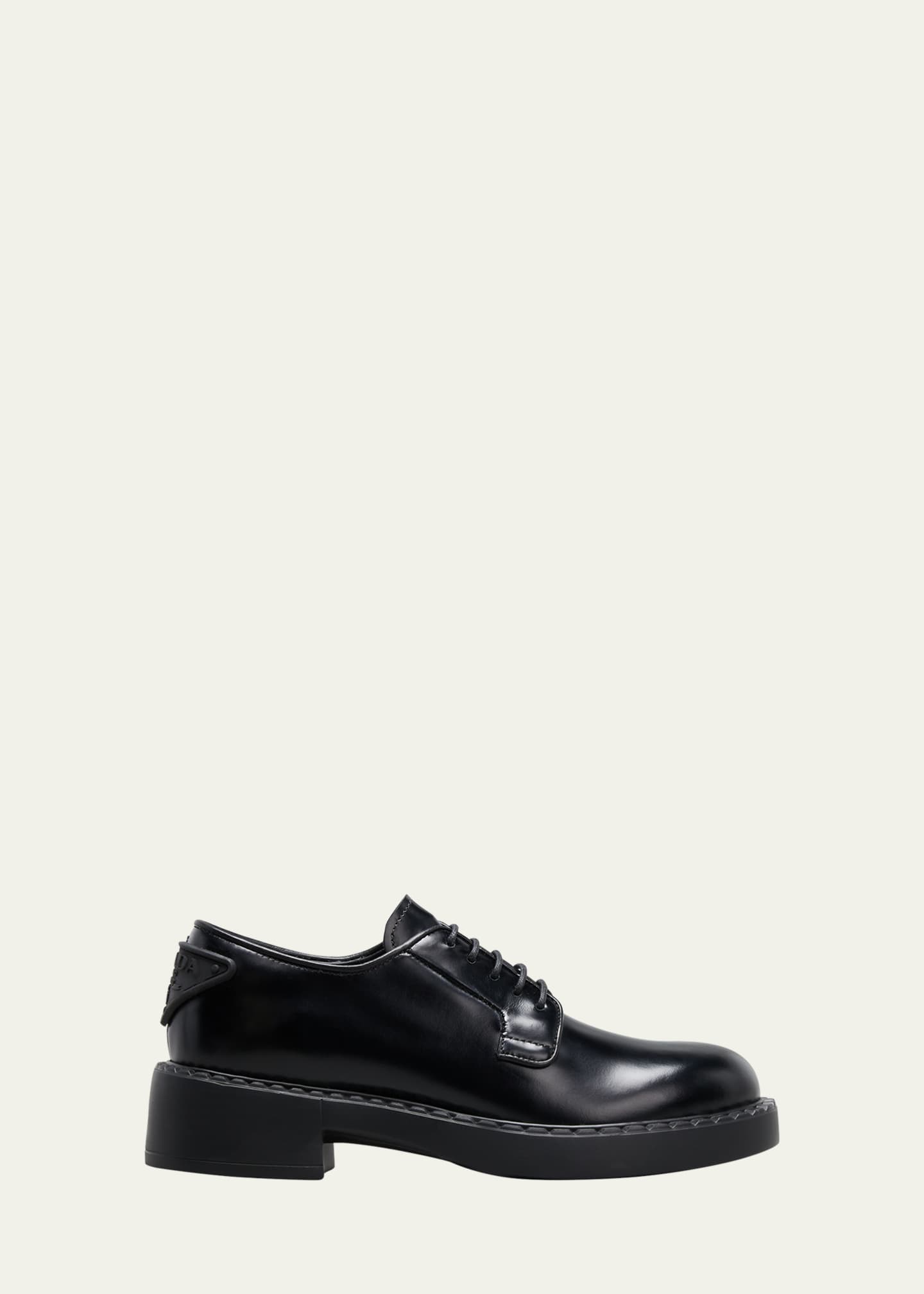 Prada Leather Lace-Up Derby Loafers - Bergdorf Goodman