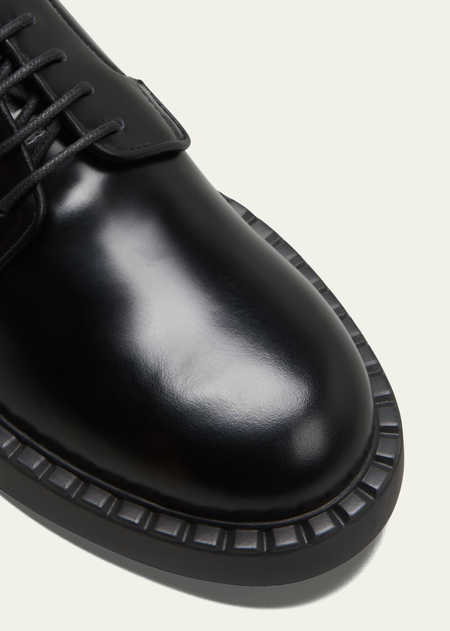Prada leather derby hot sale shoes