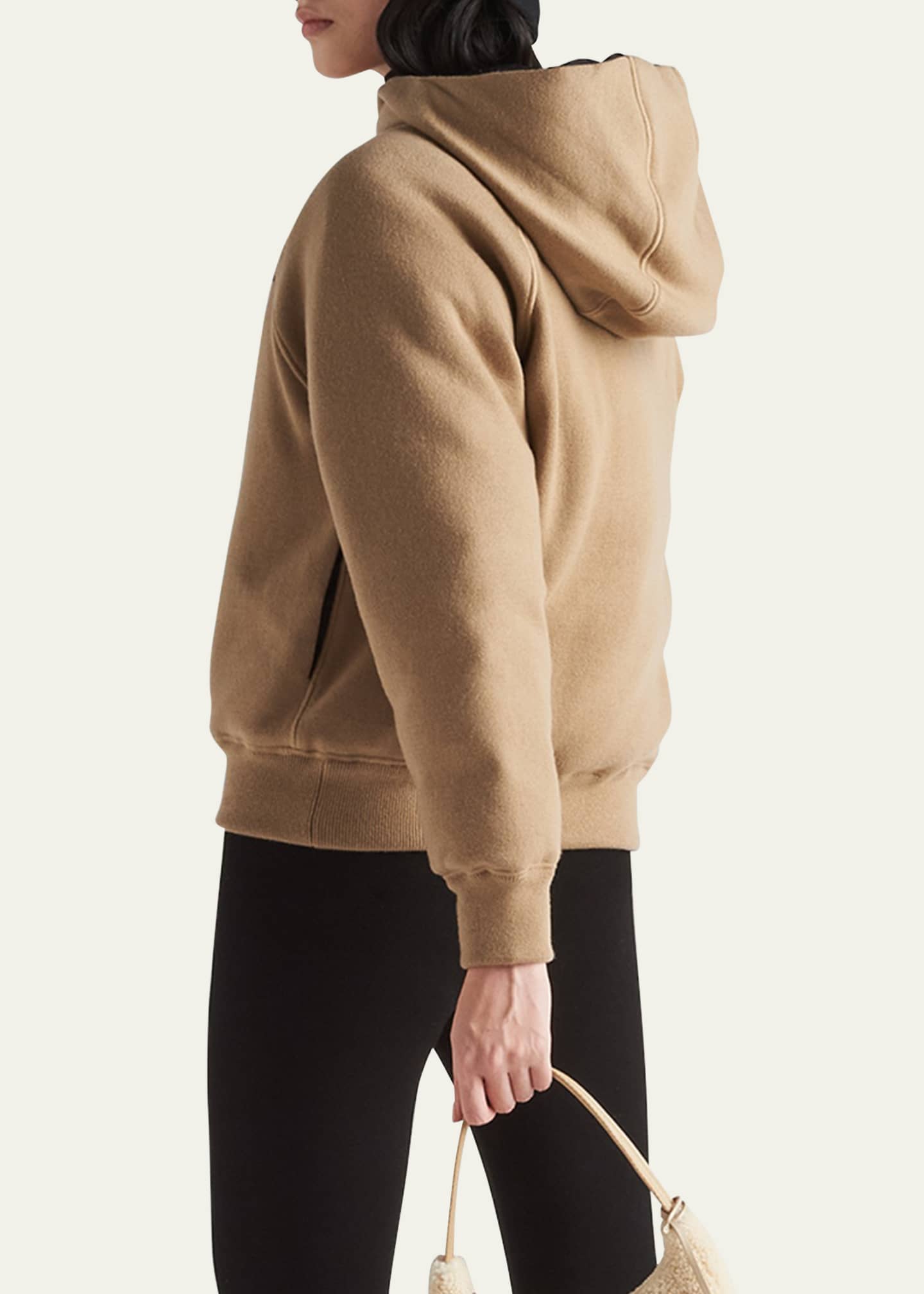 ★韓国の人気★【PRADA】★cashmere hoodi.e★カシミア フード★ Prada Cashmere Hooded Sweatshirt with Logo Detail - Bergdorf