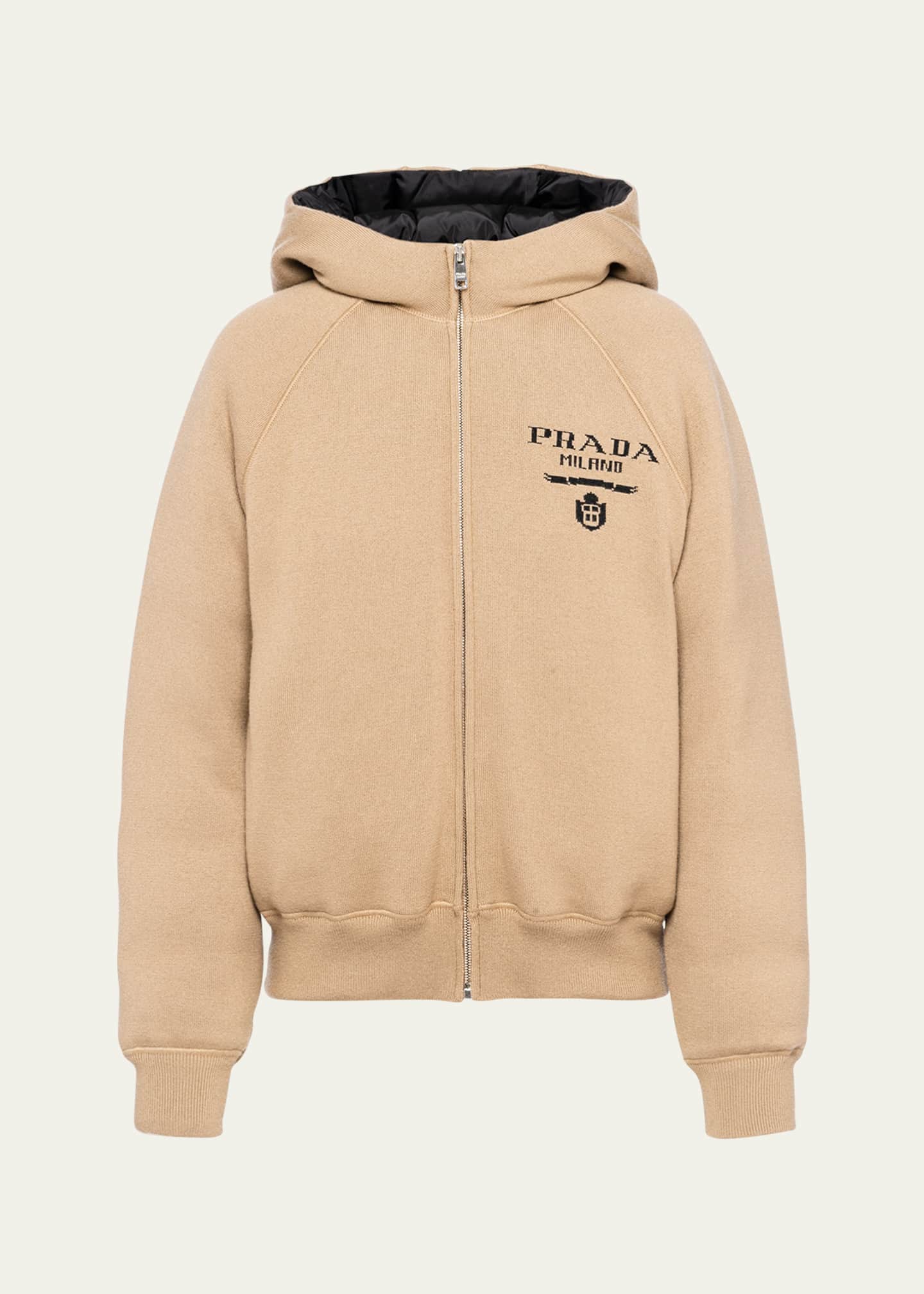 【送料&関税込】Prada Hoodie Prada Cashmere Hooded Sweatshirt with Logo Detail - Bergdorf