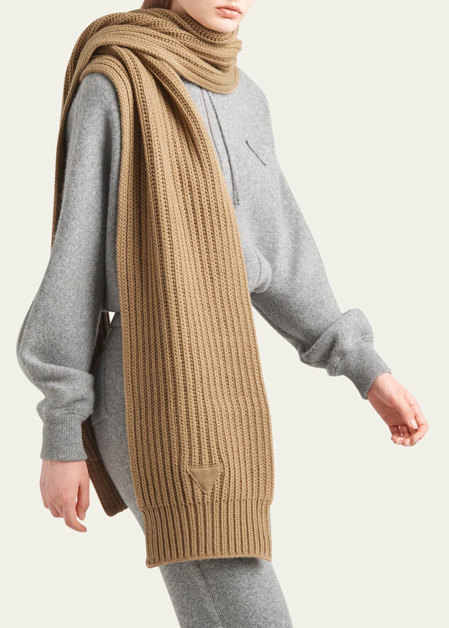 Prada Cashmere and Wool Knit Scarf - Bergdorf Goodman Prada Cashmere and Wool Knit Scarf - Bergdorf Goodman