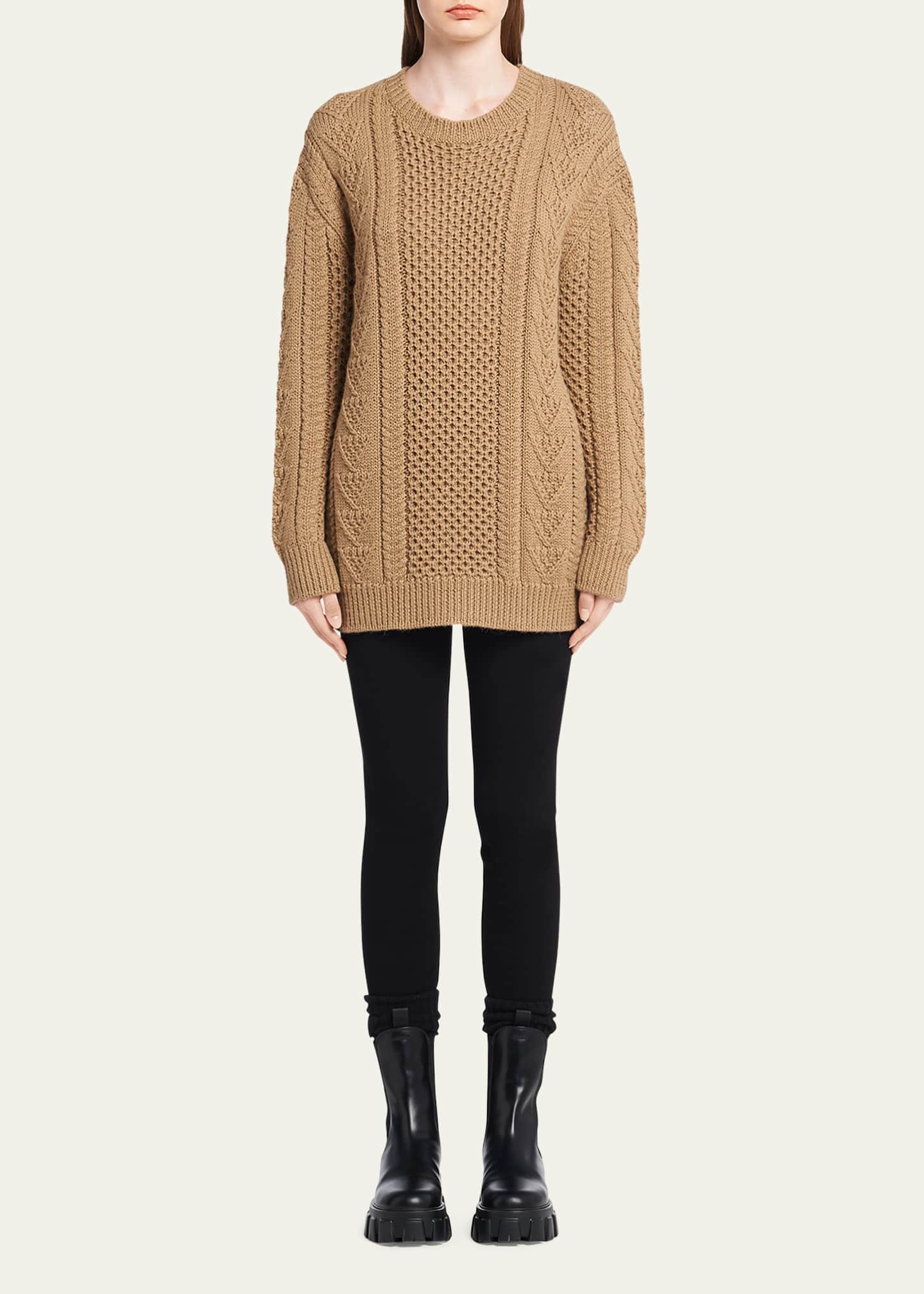Prada Woven Wool Knit Sweater Image 2 of 5