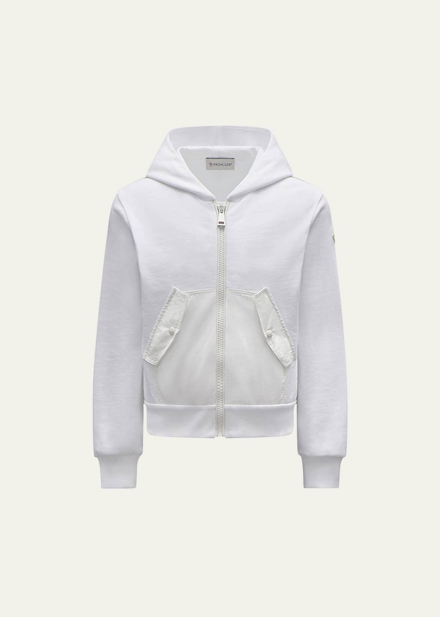 Moncler Girl's Zip-Front Fleece Hoodie Jacket, Size 4-6 - Bergdorf