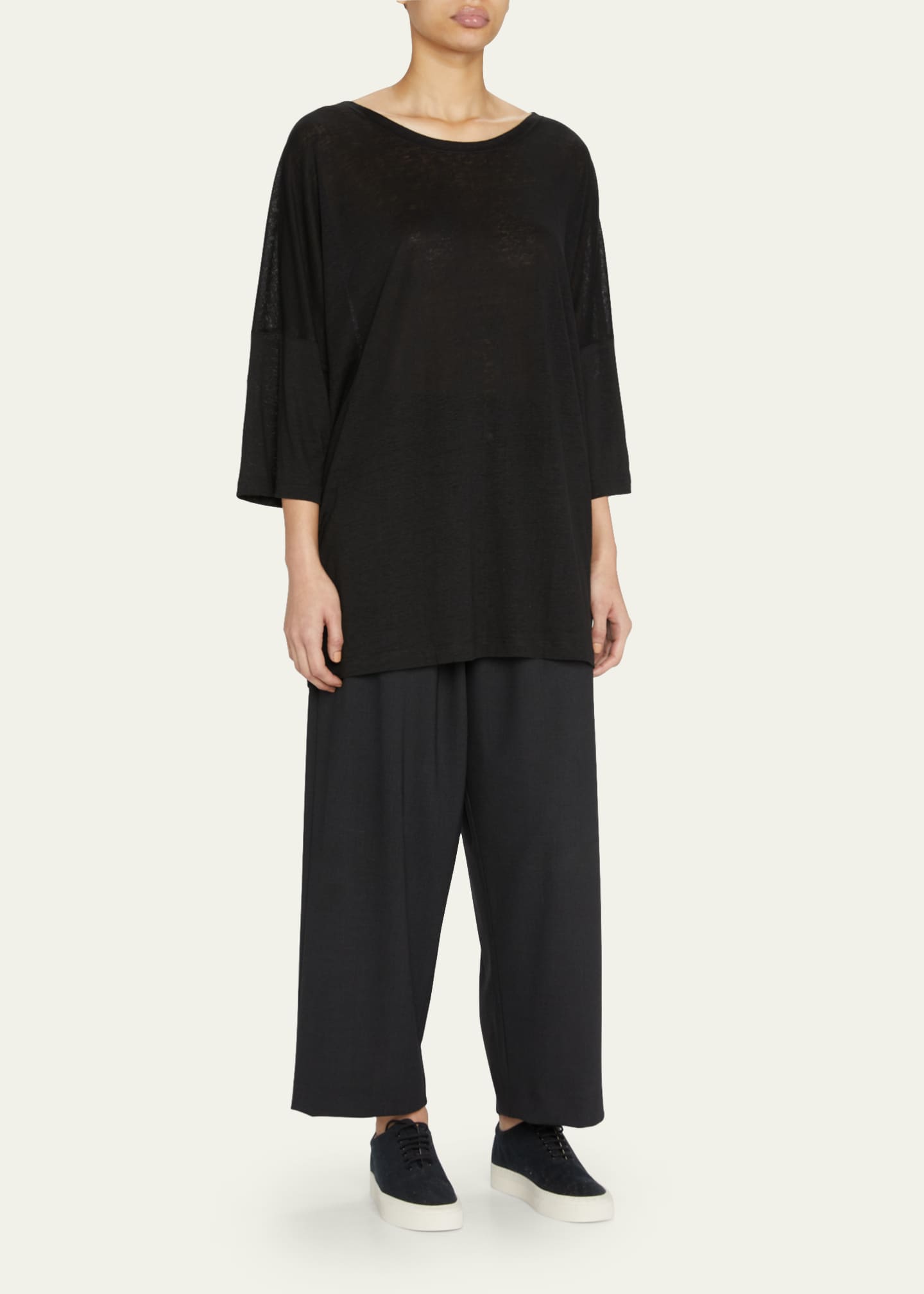 Eskandar Boat-Neck Linen T-shirt (Long Length) - Bergdorf Goodman