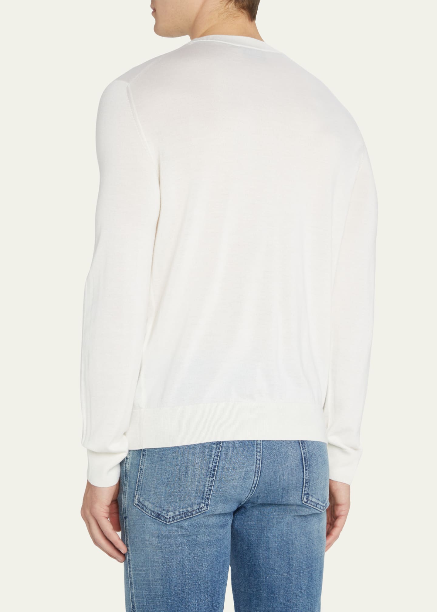 Brioni Men's Cashmere-Silk Crewneck Sweater Image 3 of 5