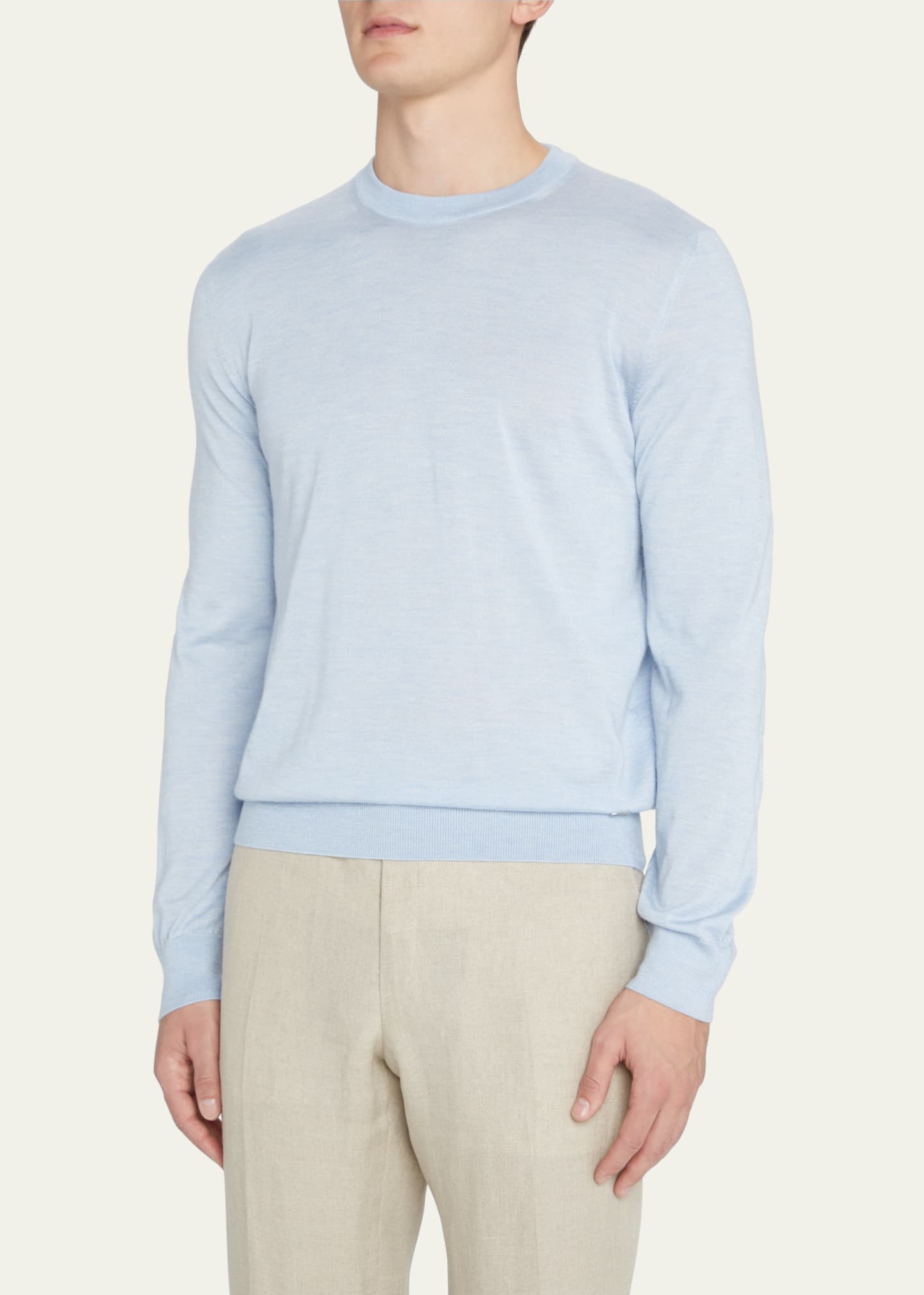 Brioni Men's Cashmere-Silk Crewneck Sweater - Bergdorf Goodman