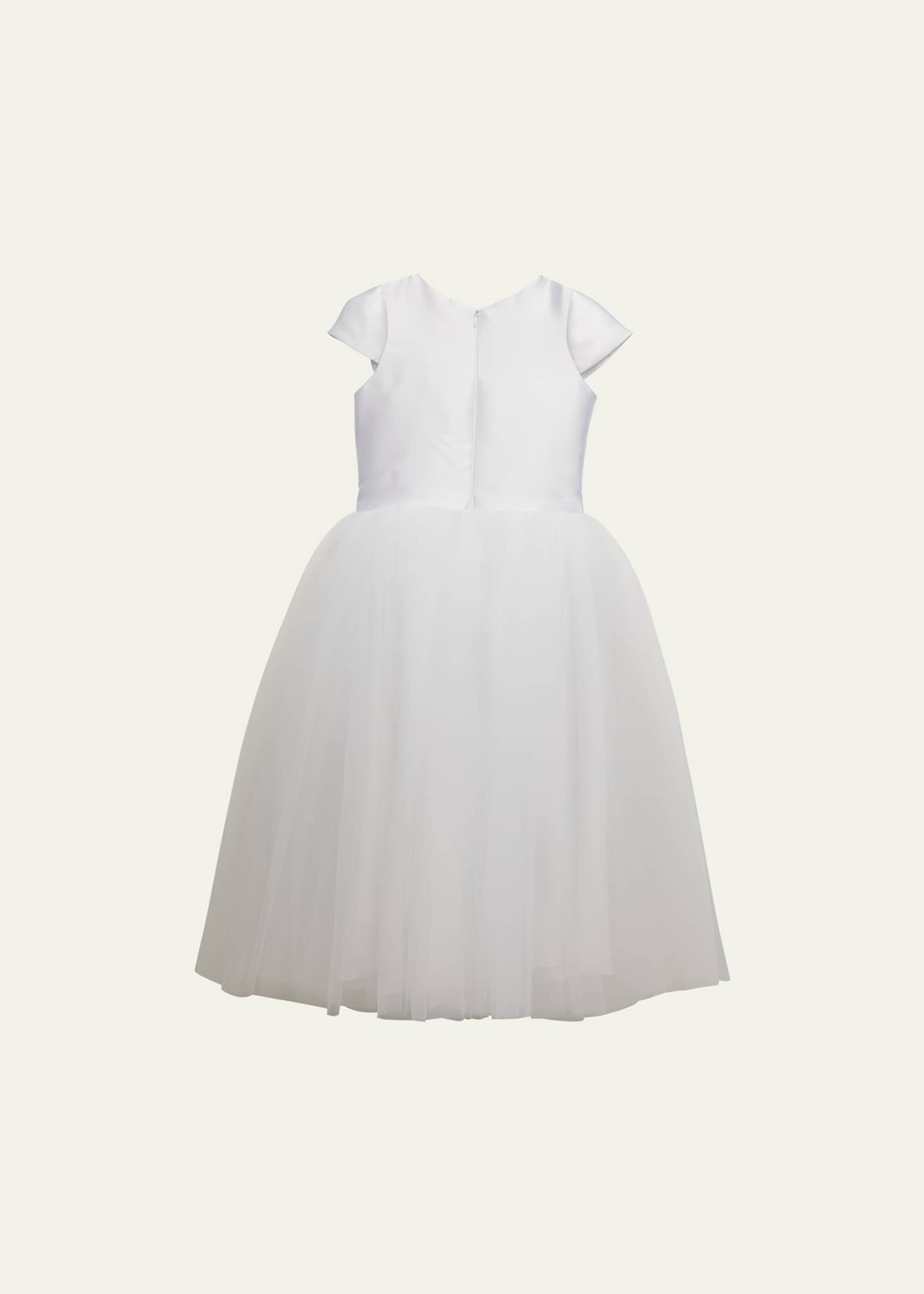 Zoe Little Girl s Girl s Elizabeth Flower Applique Dress White