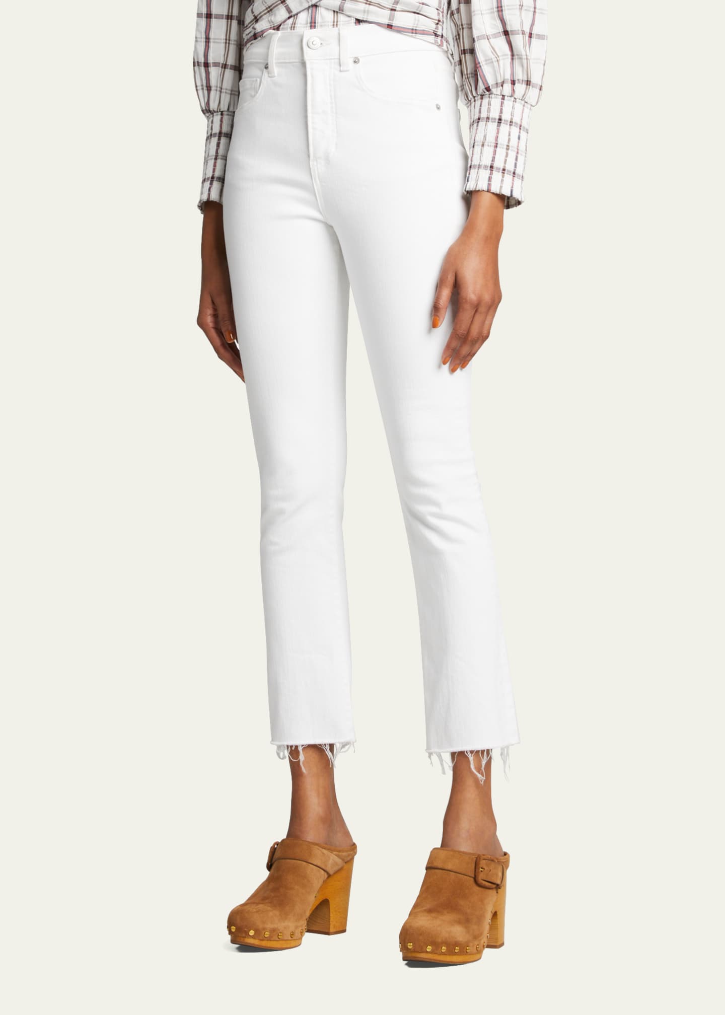 Veronica Beard Carly Kick Flare Jeans with Raw Hem Image 4 of 5