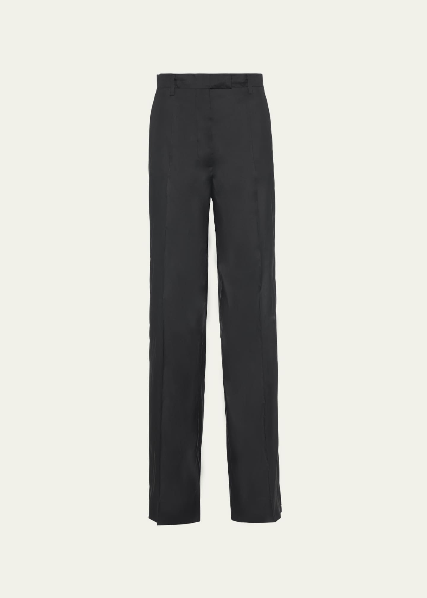 Prada Silk Straight-Leg Zip-Cuff Pants - Bergdorf Goodman