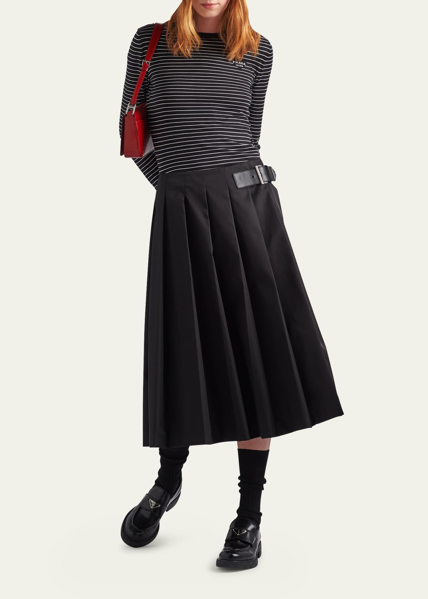 Prada Striped Long-Sleeve Shirt