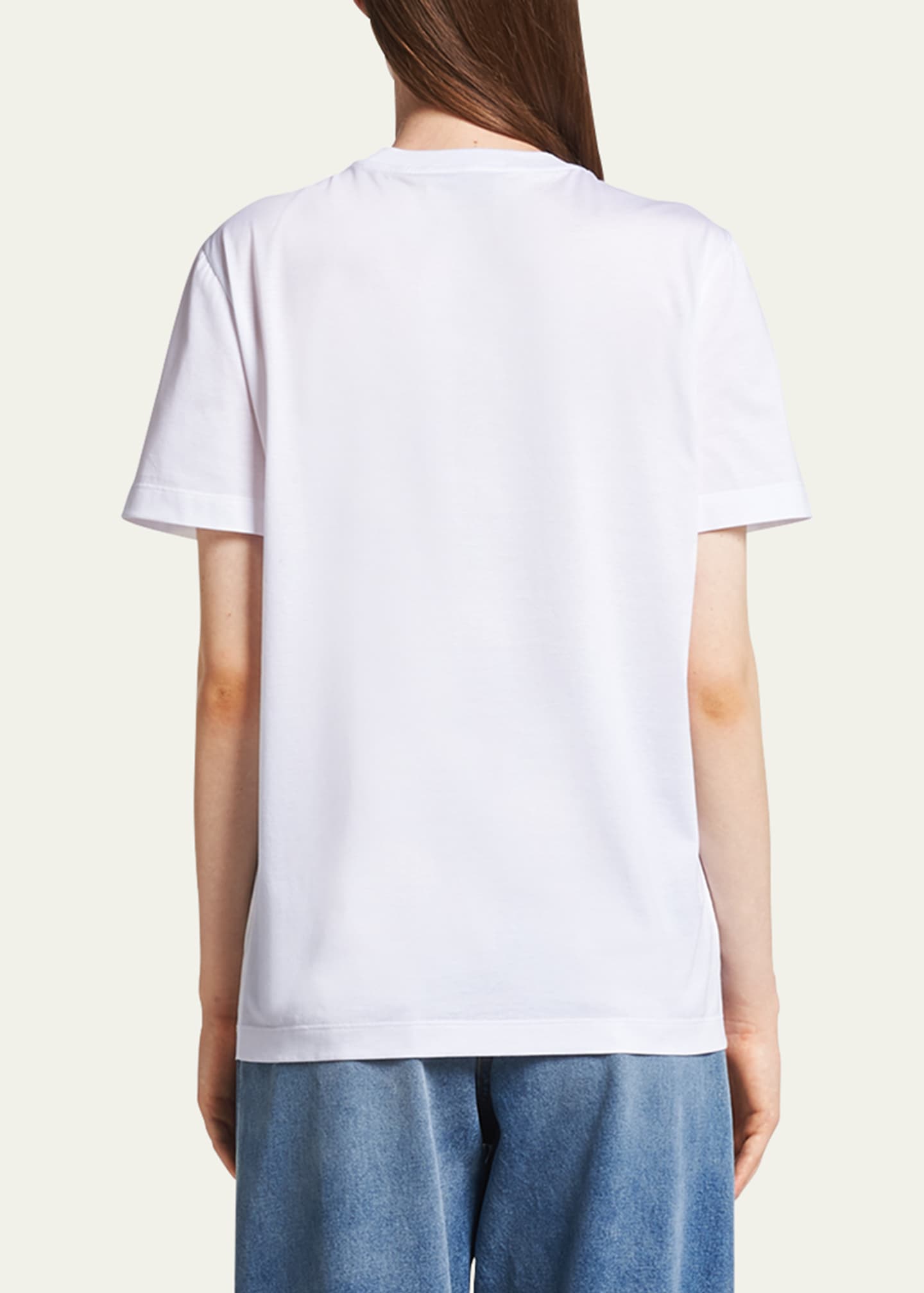 Prada Logo-Embroidered Jersey T-Shirt - Bergdorf Goodman