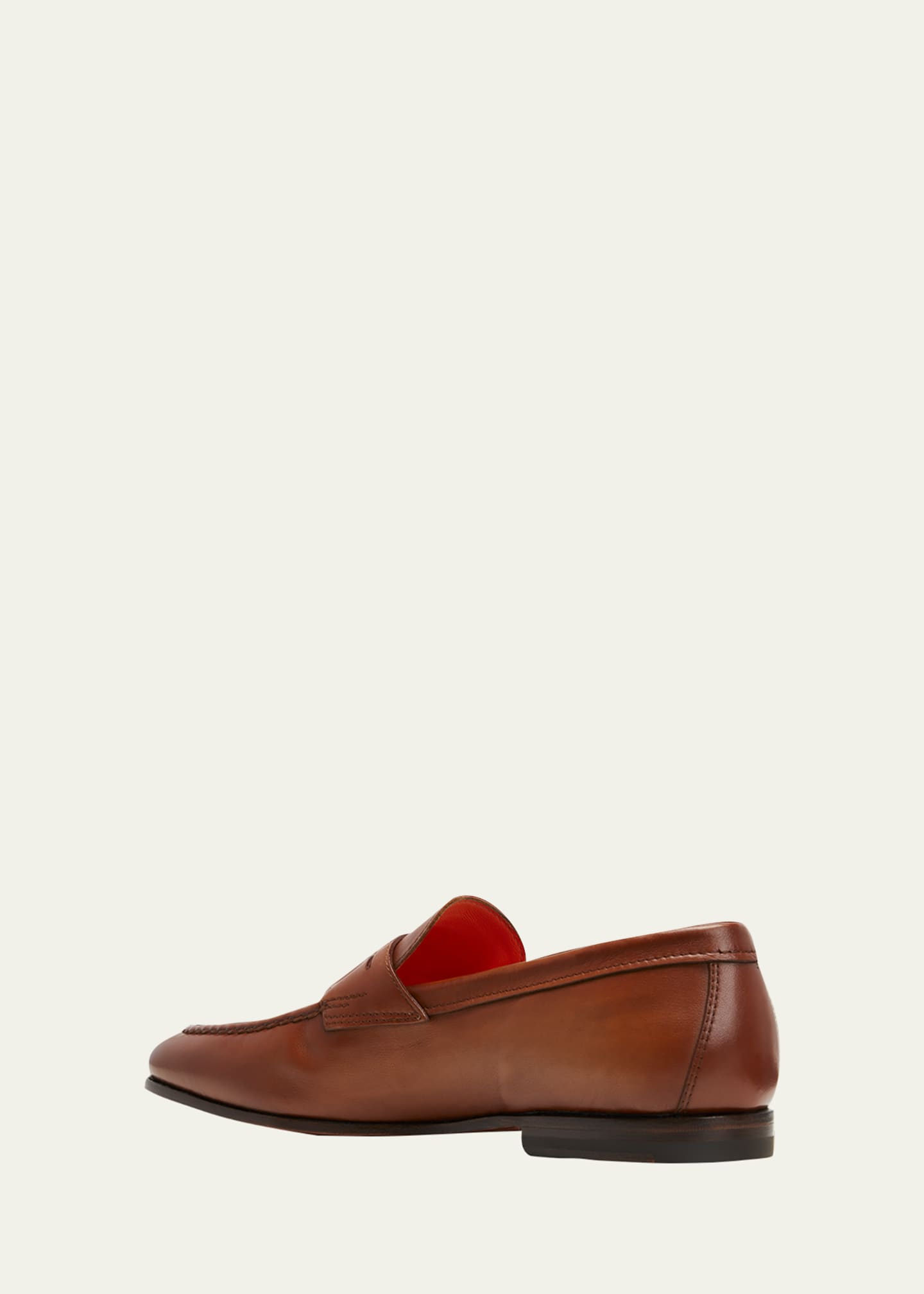 Santoni Men's Door Leather Penny Loafers Image 4 of 5