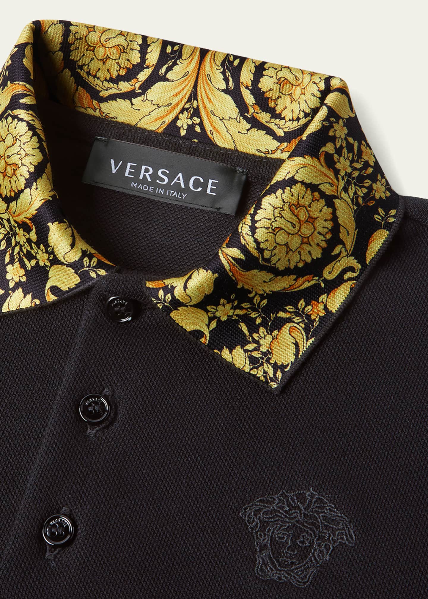 Versace polo shirt new arrivals black and gold