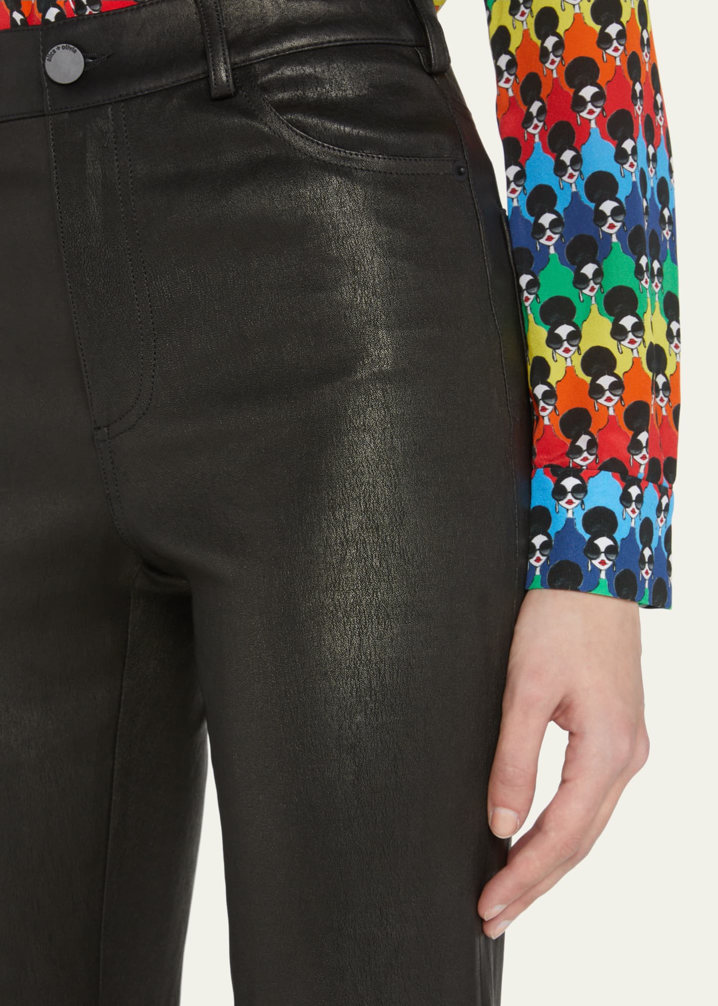 Alice and olivia leather leggings top