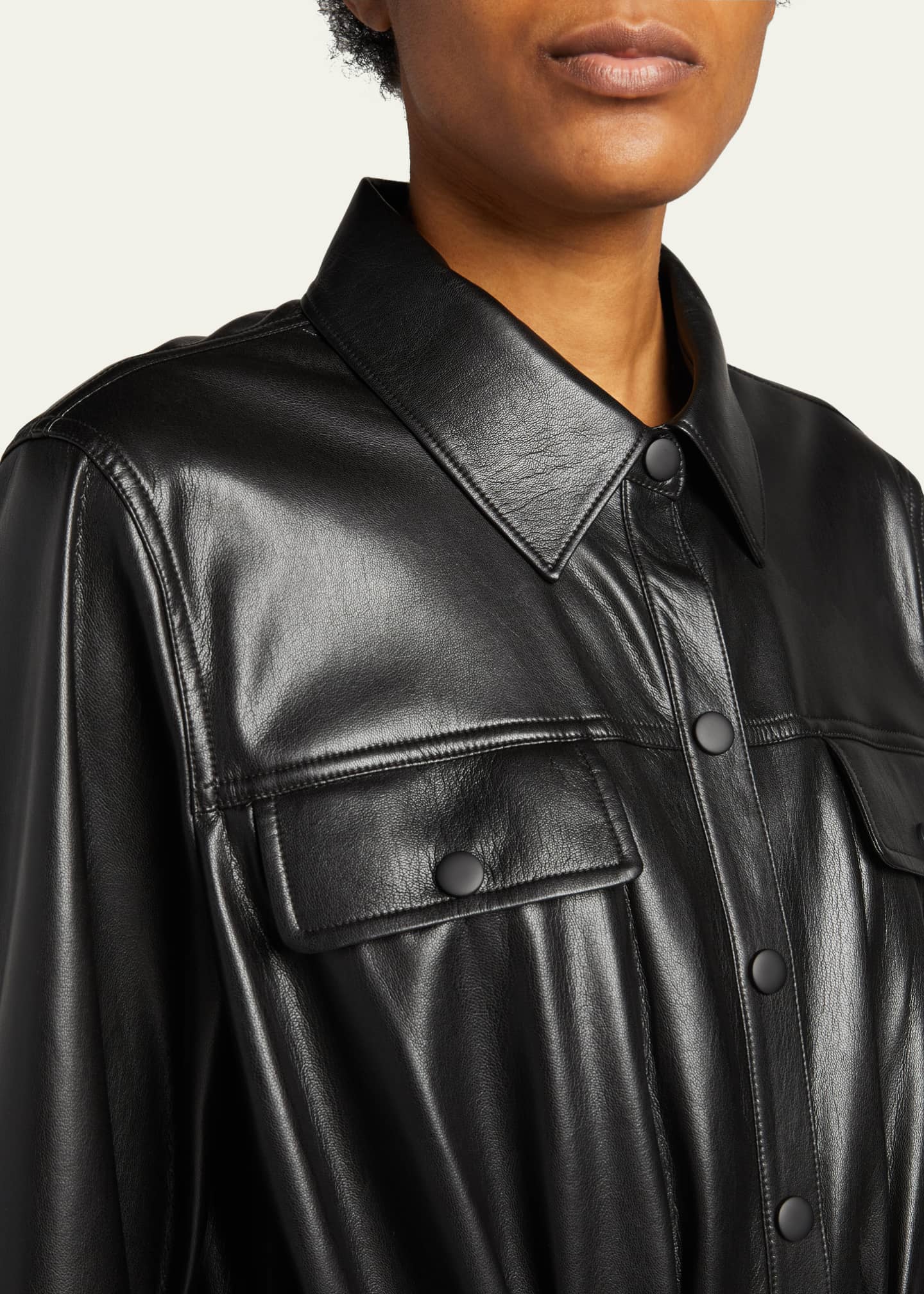 Zara leather shirt dress store
