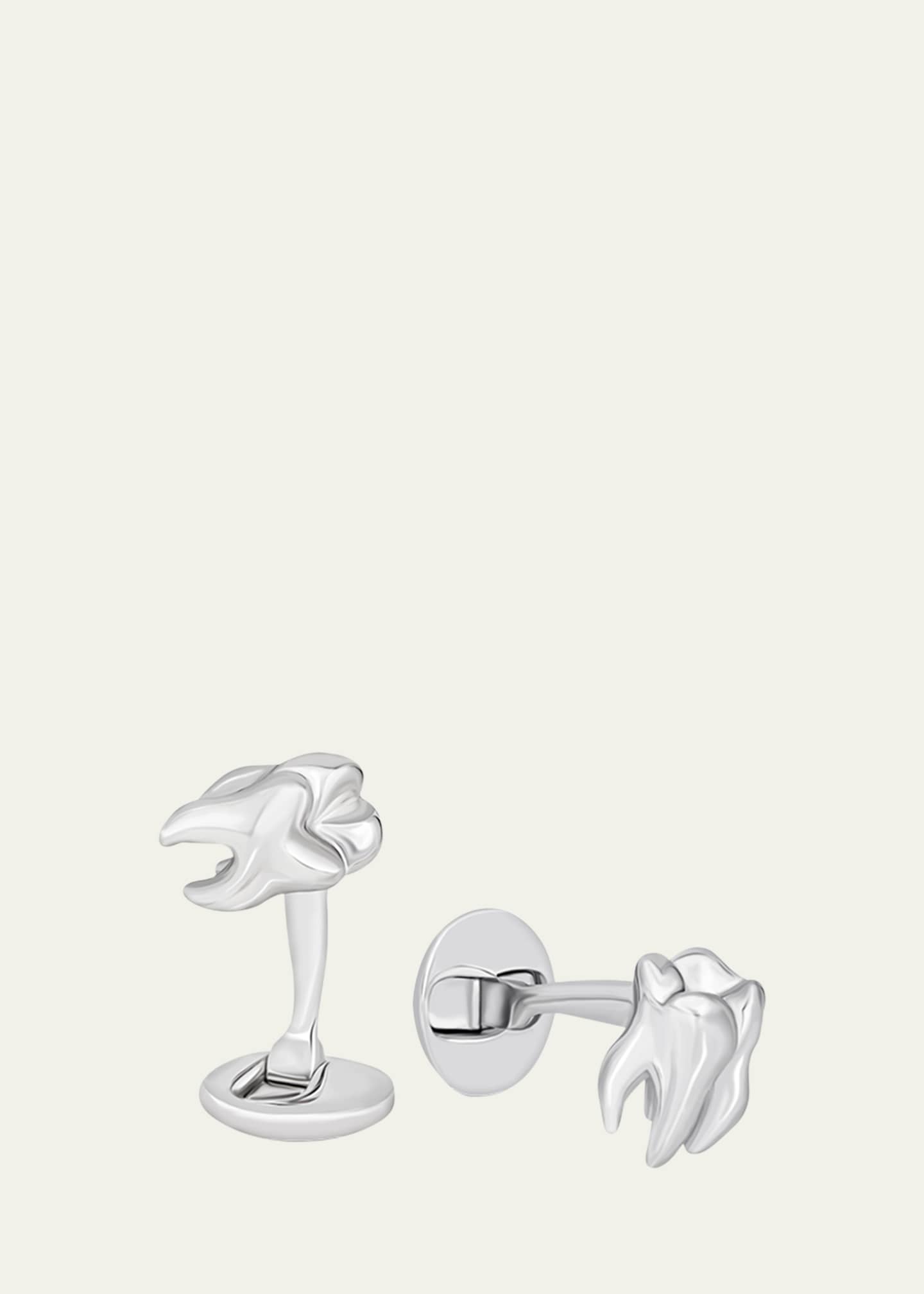 Fils Unique Men's Sterling Silver Golden Tooth Cufflinks Image 2 of 2