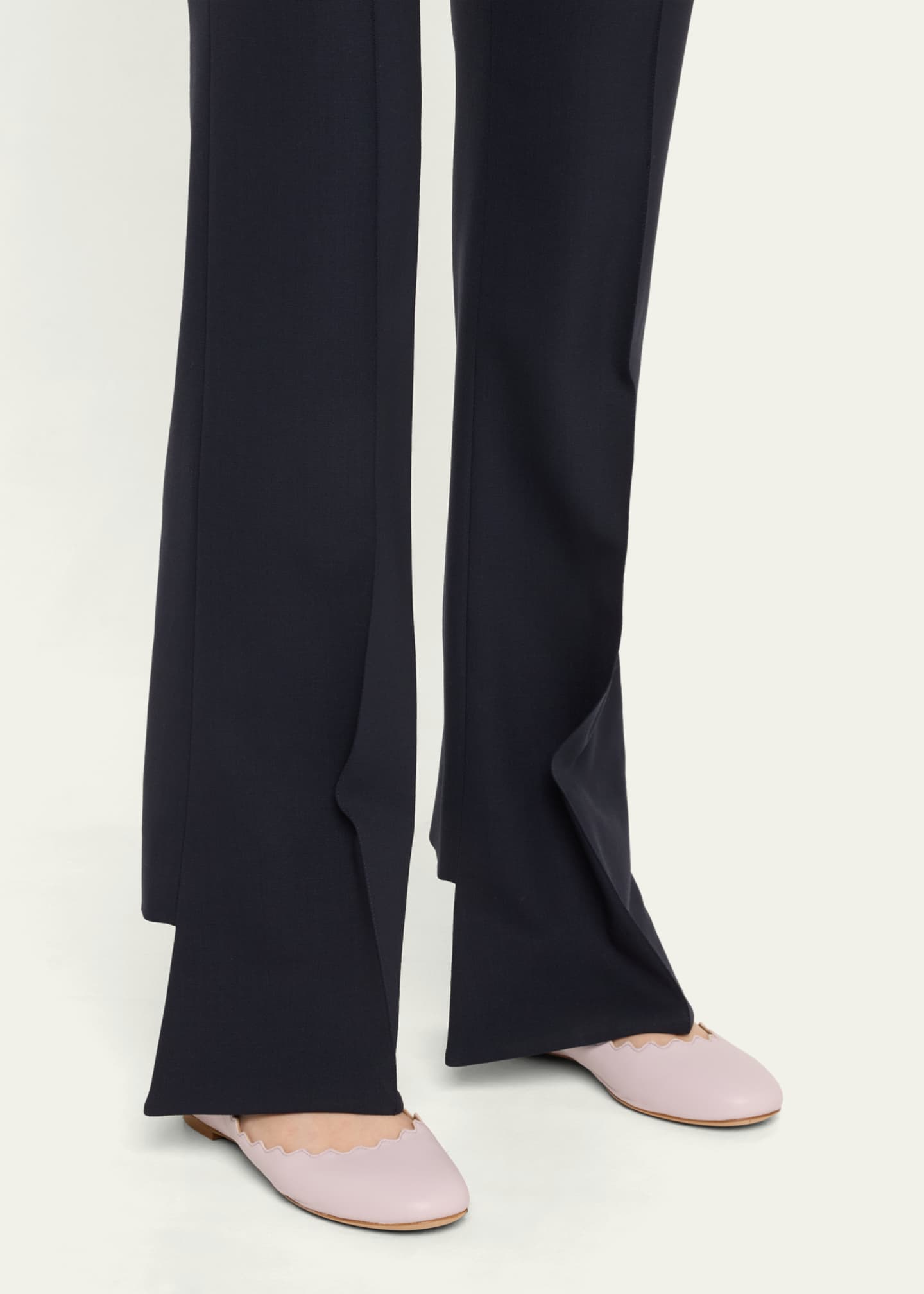 Chloe Lauren Scalloped Leather Ballet Flats Image 2 of 6