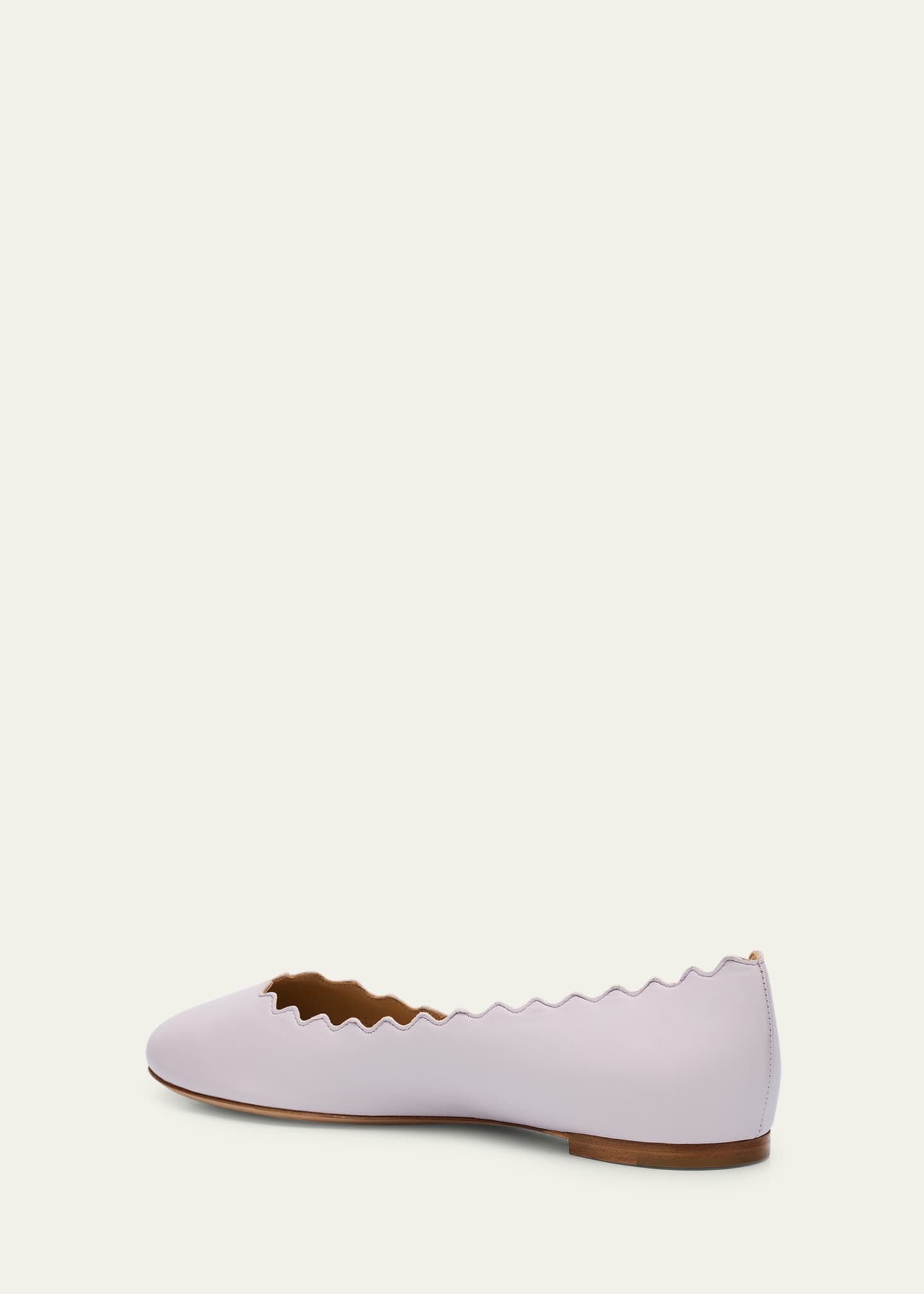 Chloe Lauren Scalloped Leather Ballet Flats Image 4 of 6