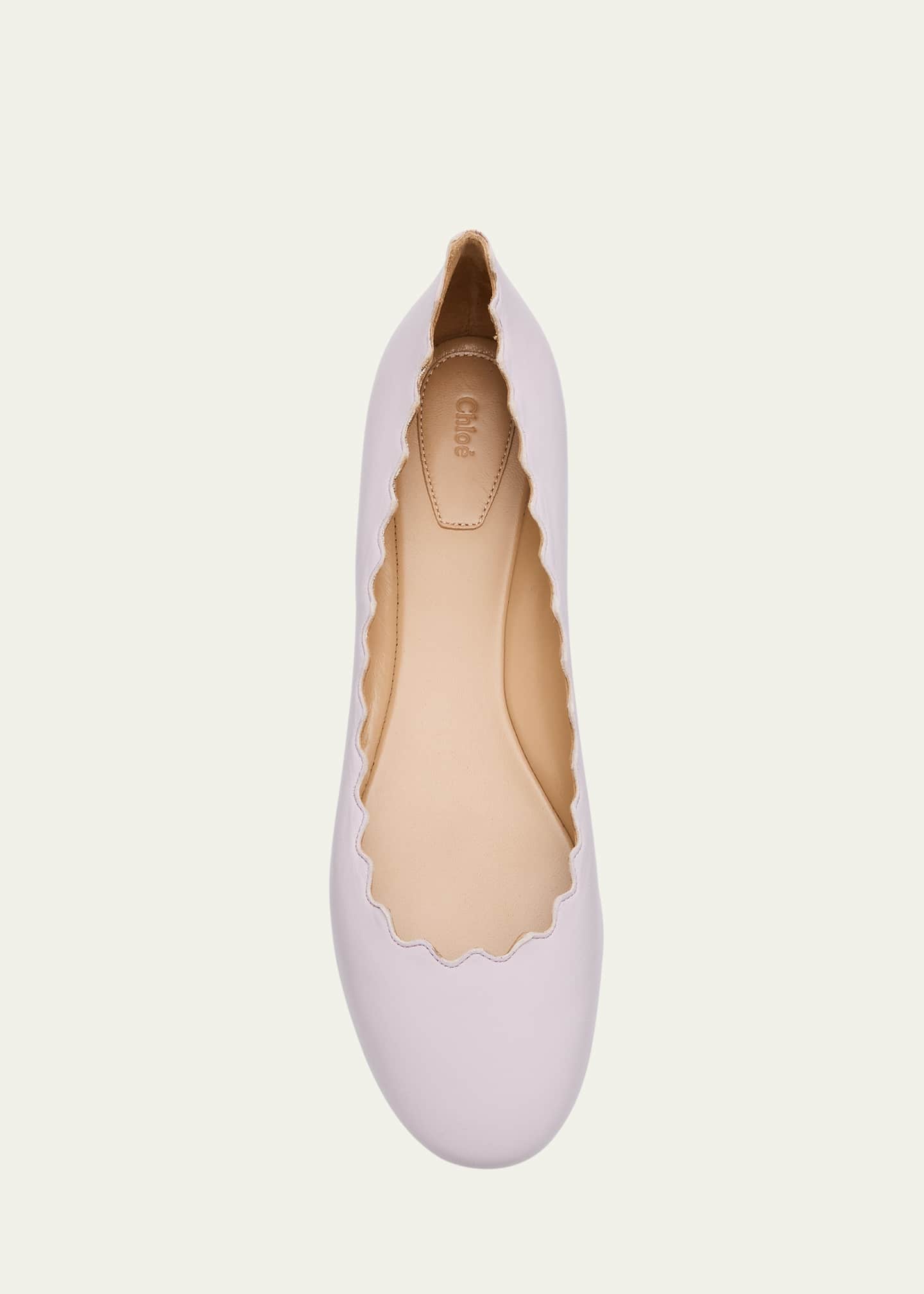 Chloe Lauren Scalloped Leather Ballet Flats Image 6 of 6