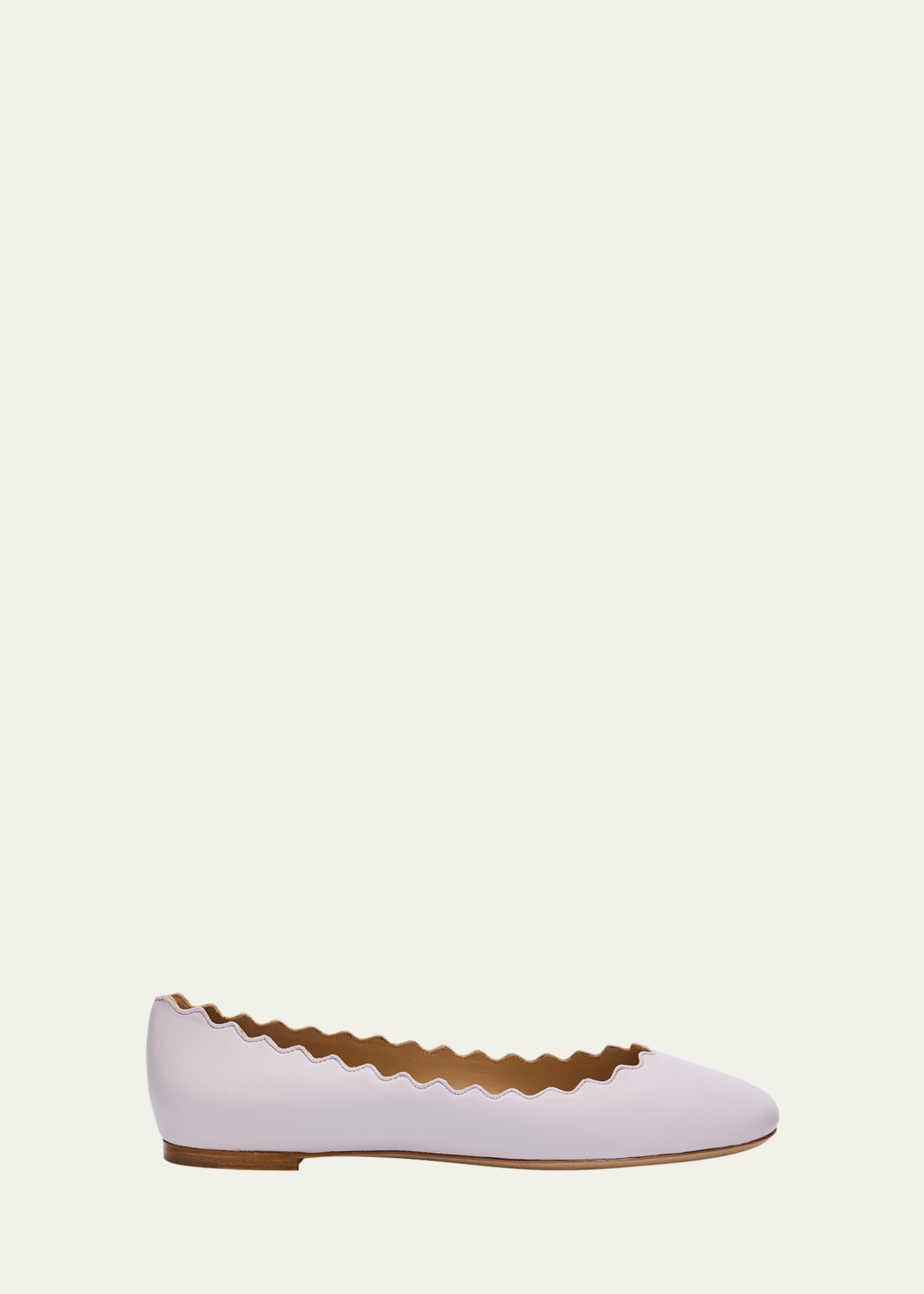 Chloe Lauren Scalloped Leather Ballet Flats Image 1 of 6