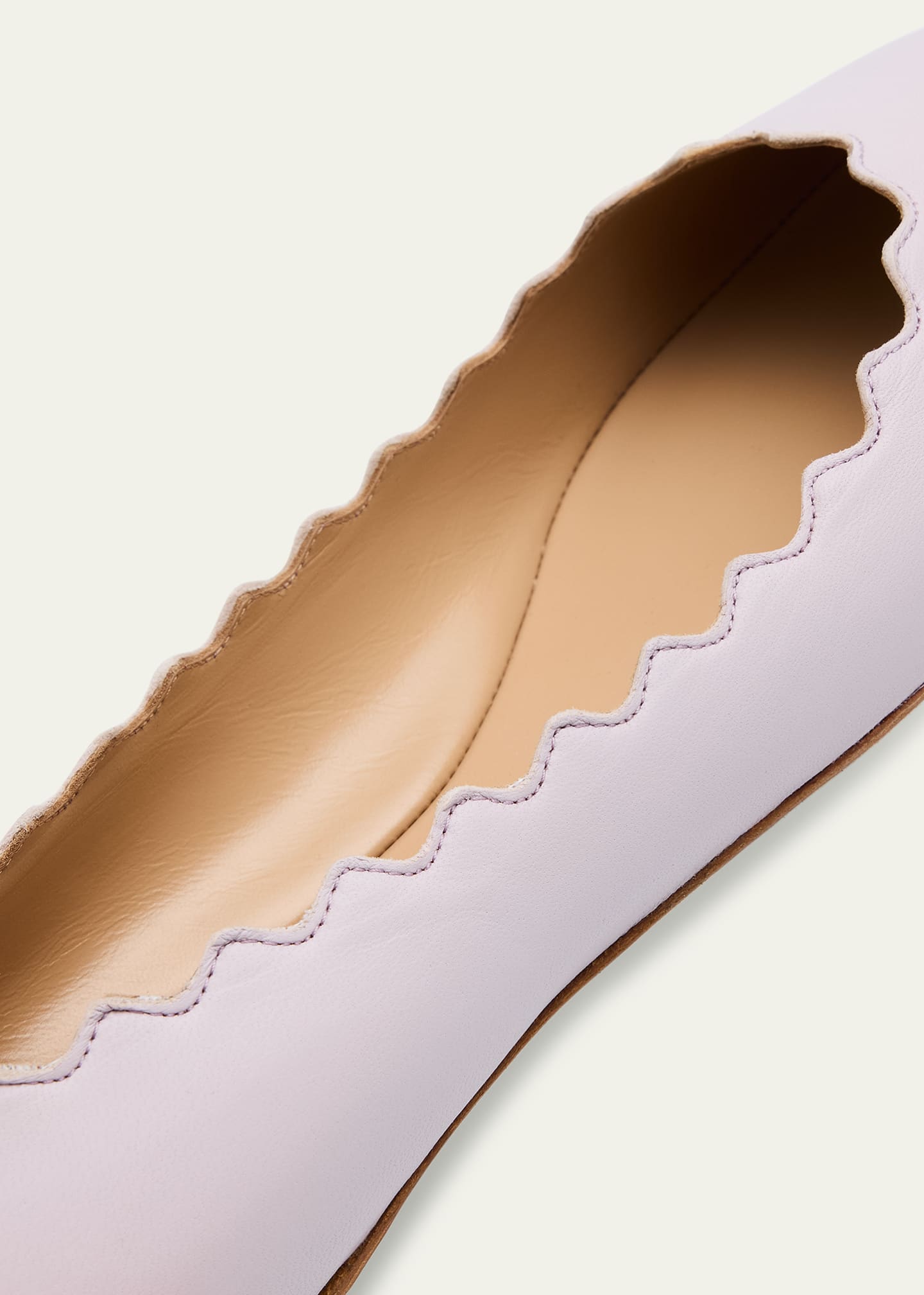 Chloe Lauren Scalloped Leather Ballet Flats Image 5 of 6