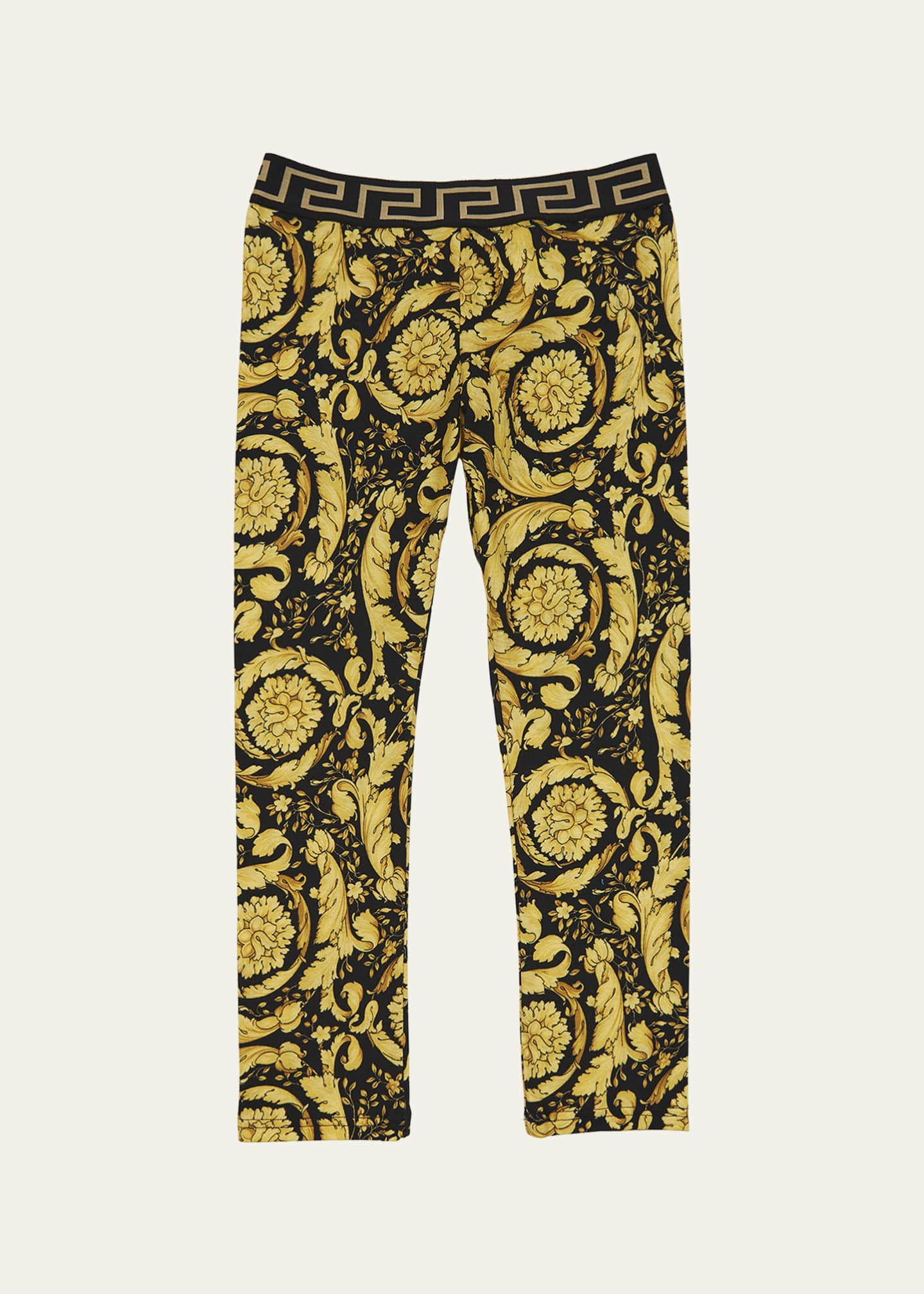 Versace Girl's Barocco & Greca-Print Leggings, Size 8-14 - Bergdorf Goodman