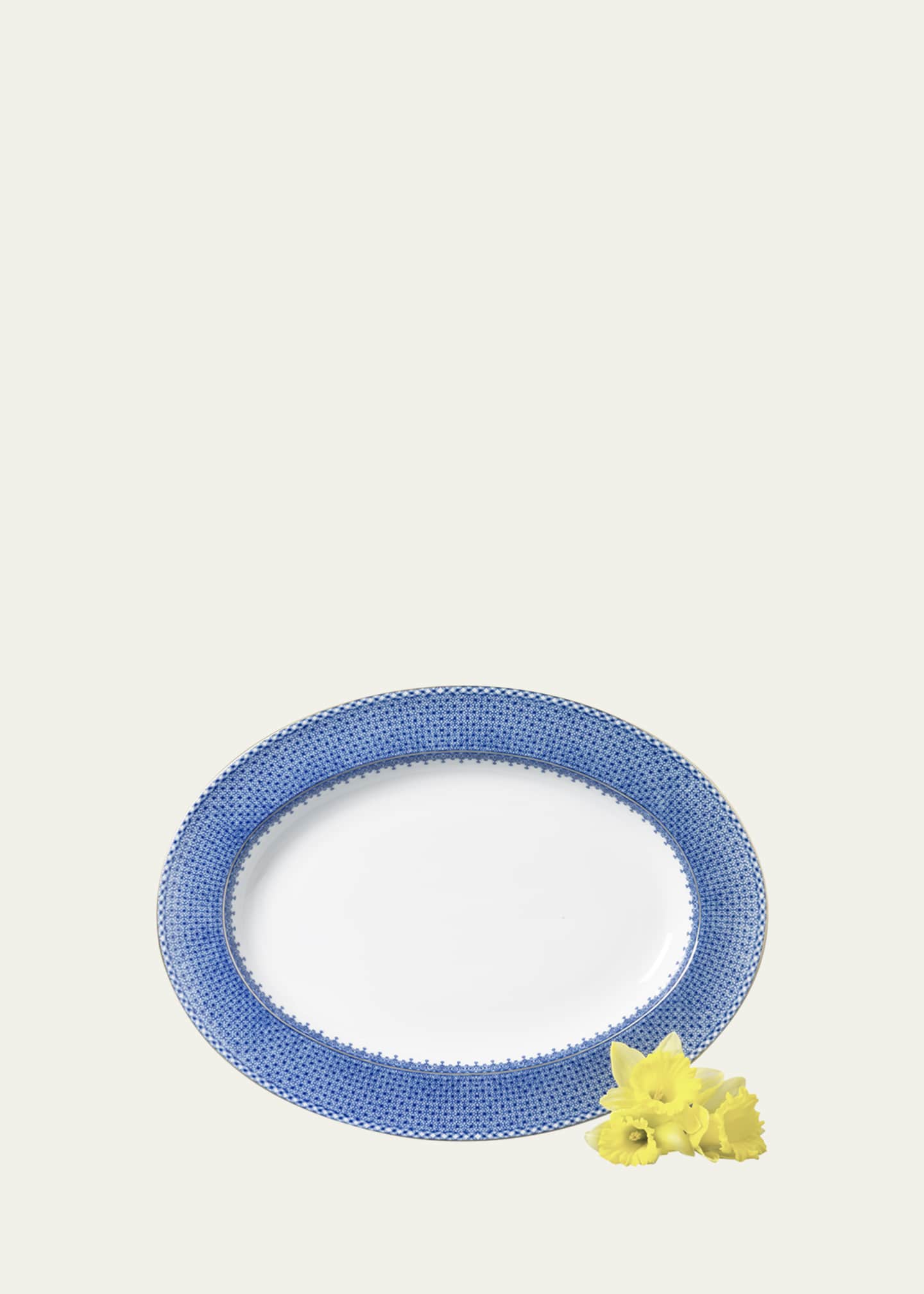 Mottahedeh Blue Lace Oval Platter