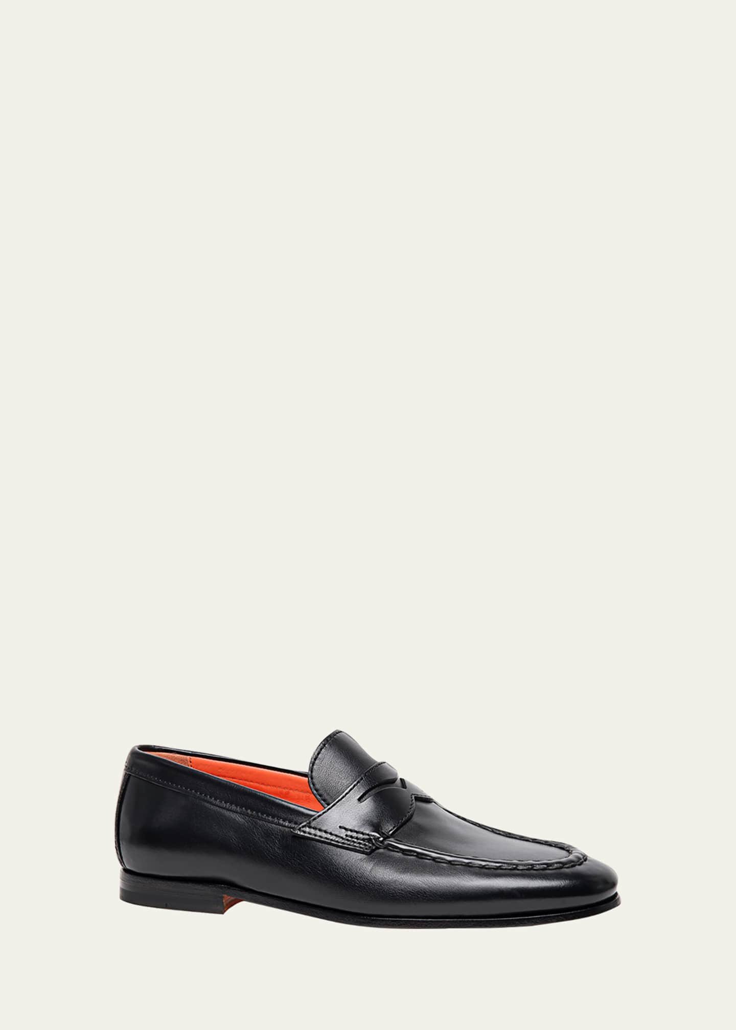 Santoni Men's Door Leather Penny Loafers - Bergdorf Goodman